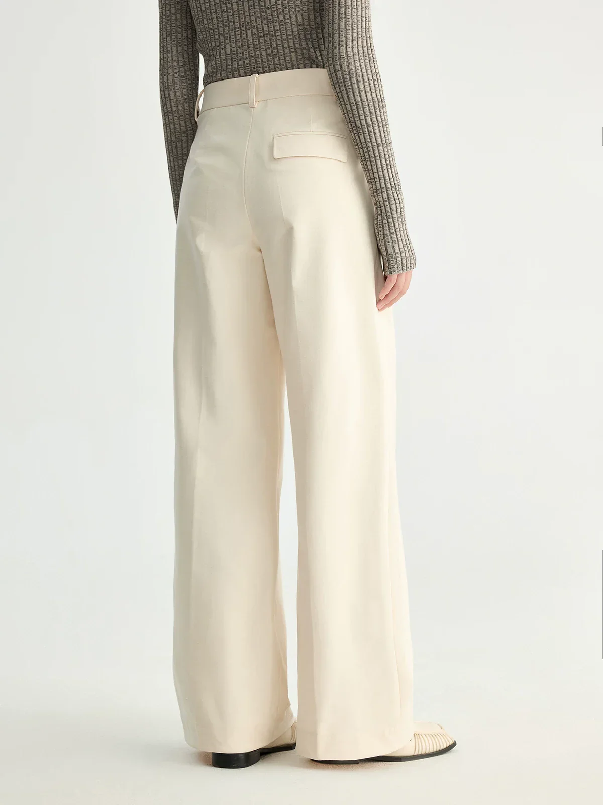 Pleated Wide-Leg Trousers - Image 2