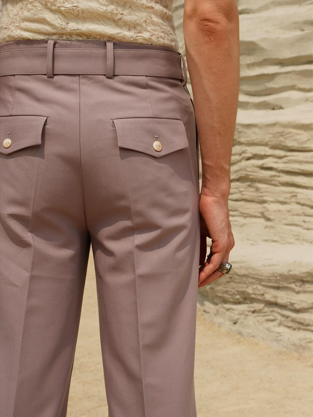 Pleated Wide-Leg Trousers - Image 5