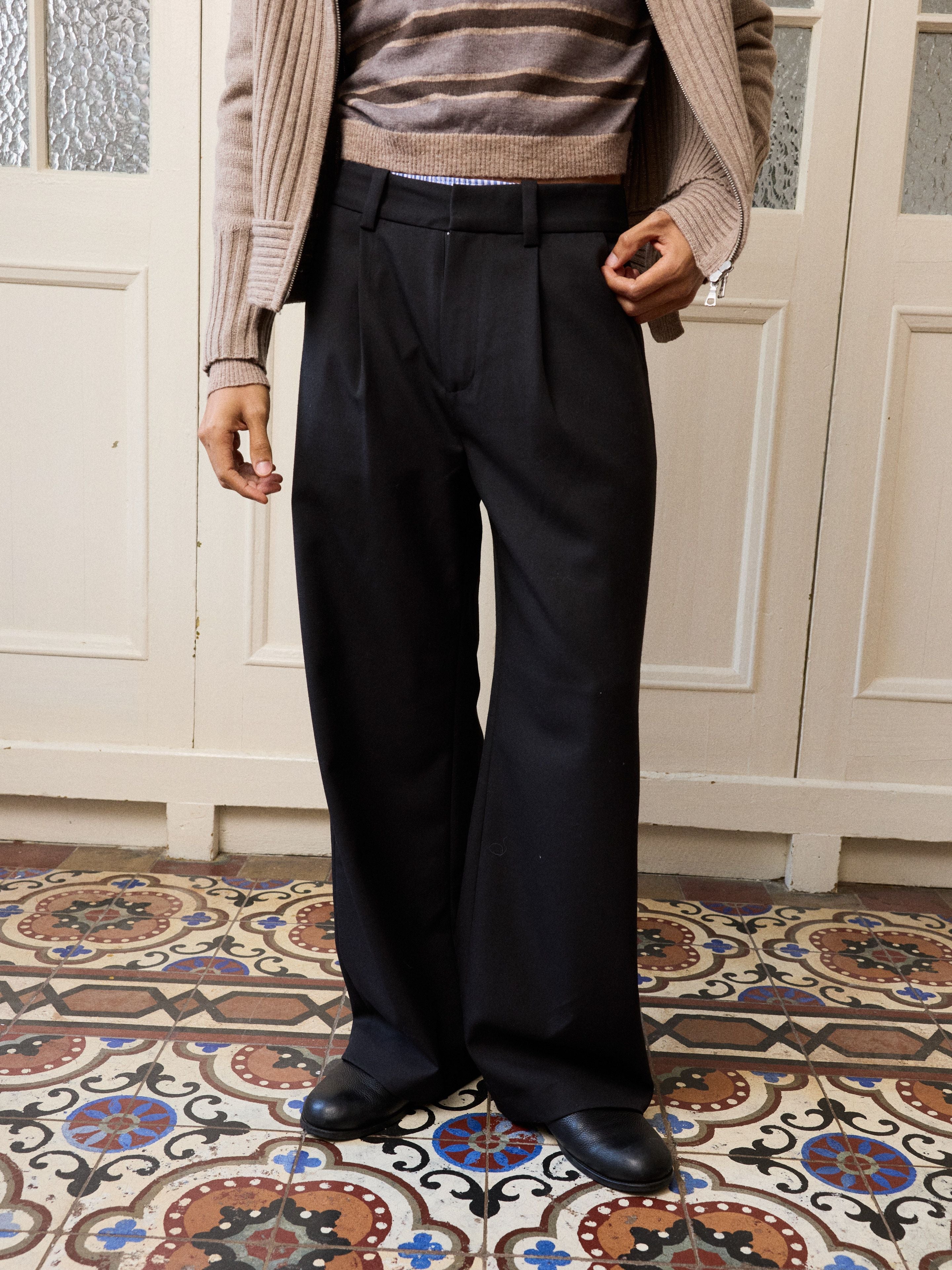 Pleated Wide Trousers - Image 5