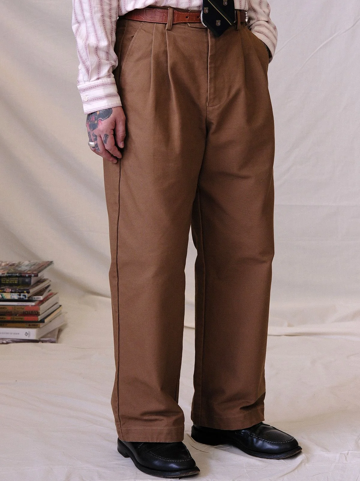 Pleated Wide Trousers - Image 2