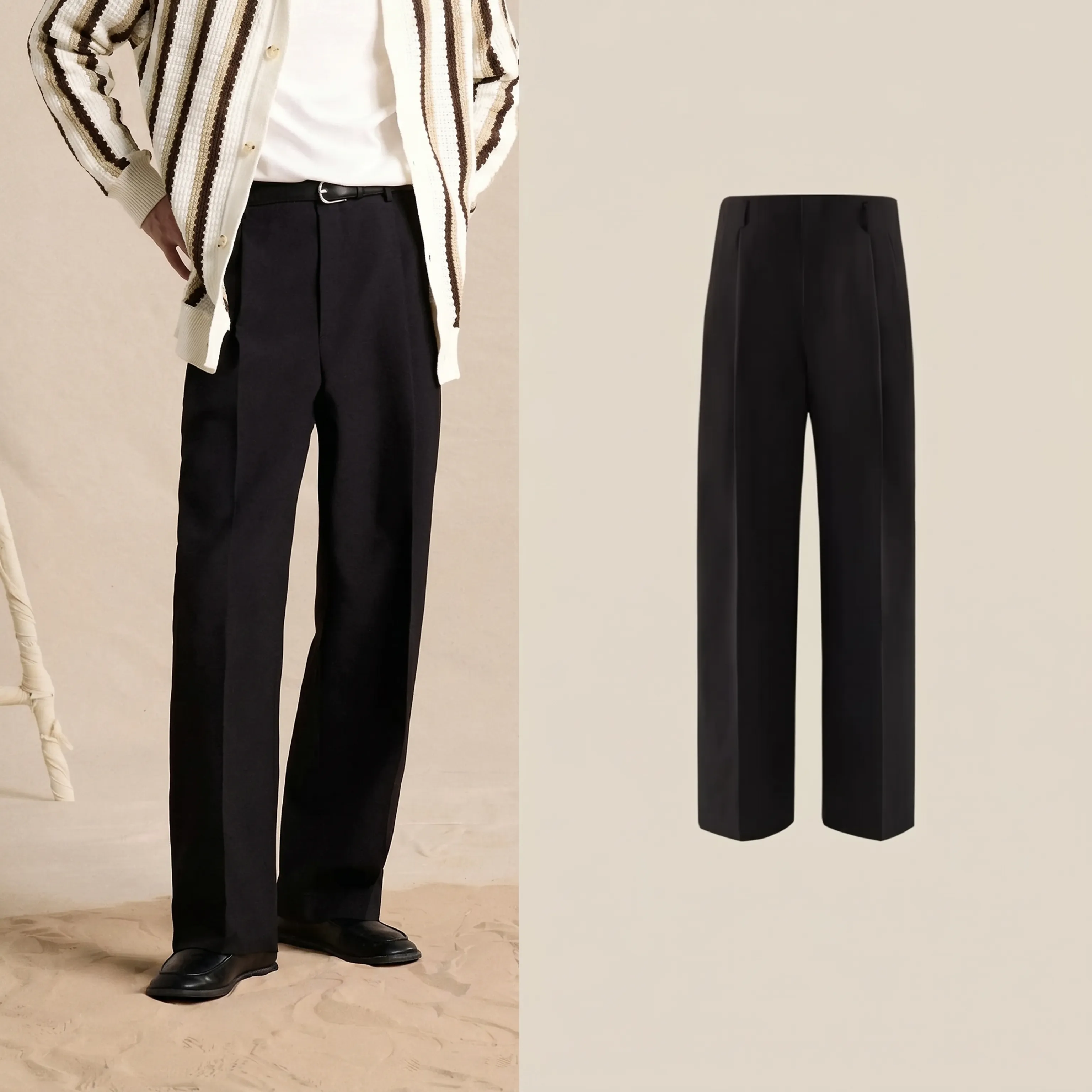 Pleated Wool-Blend Trousers - Image 3