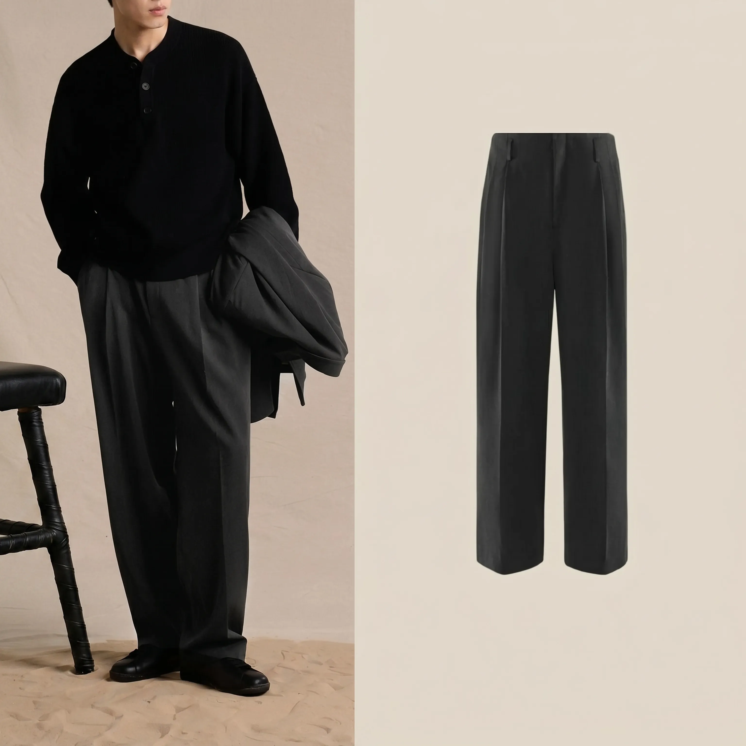 Pleated Wool-Blend Trousers - Image 4