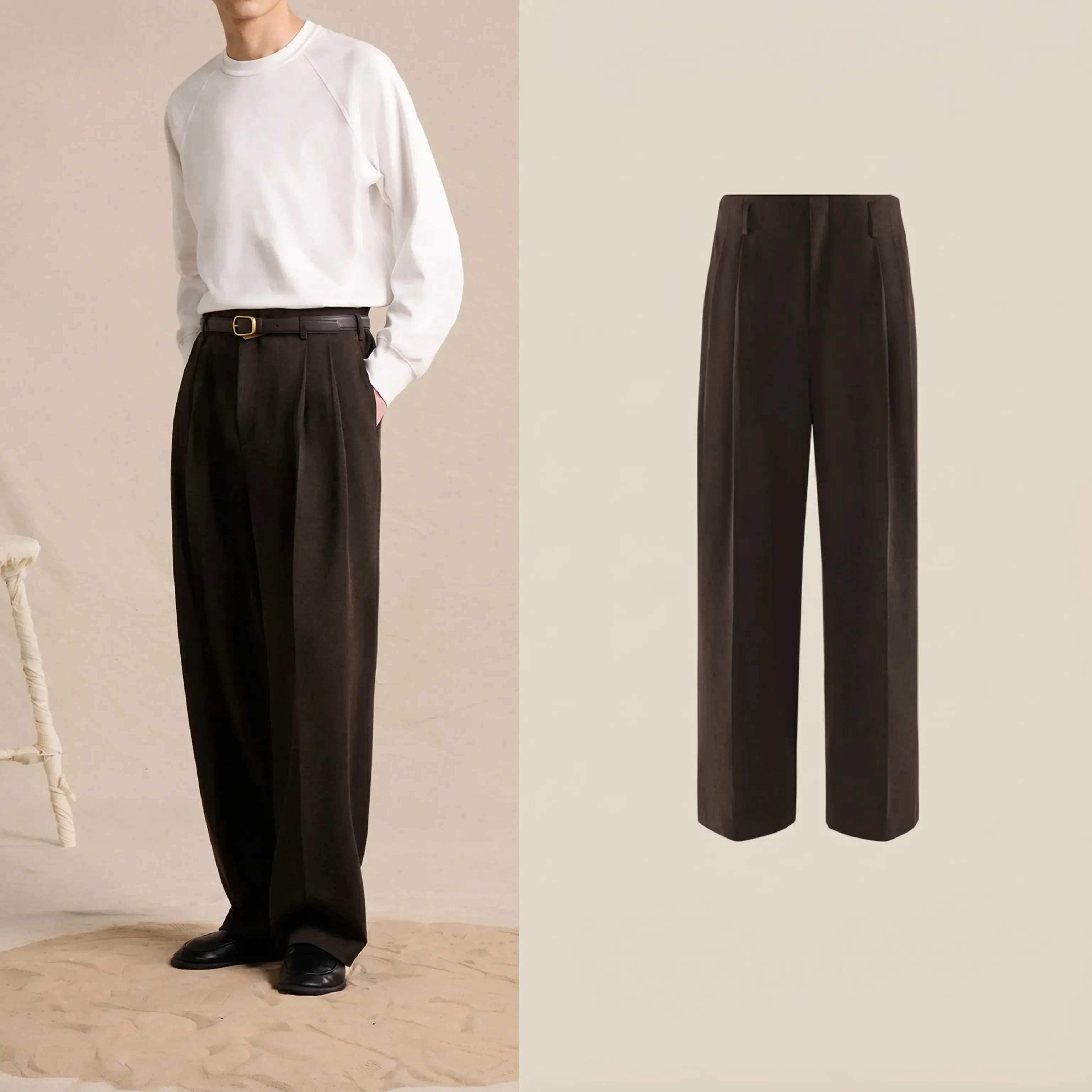 Pleated Wool-Blend Trousers - Image 5