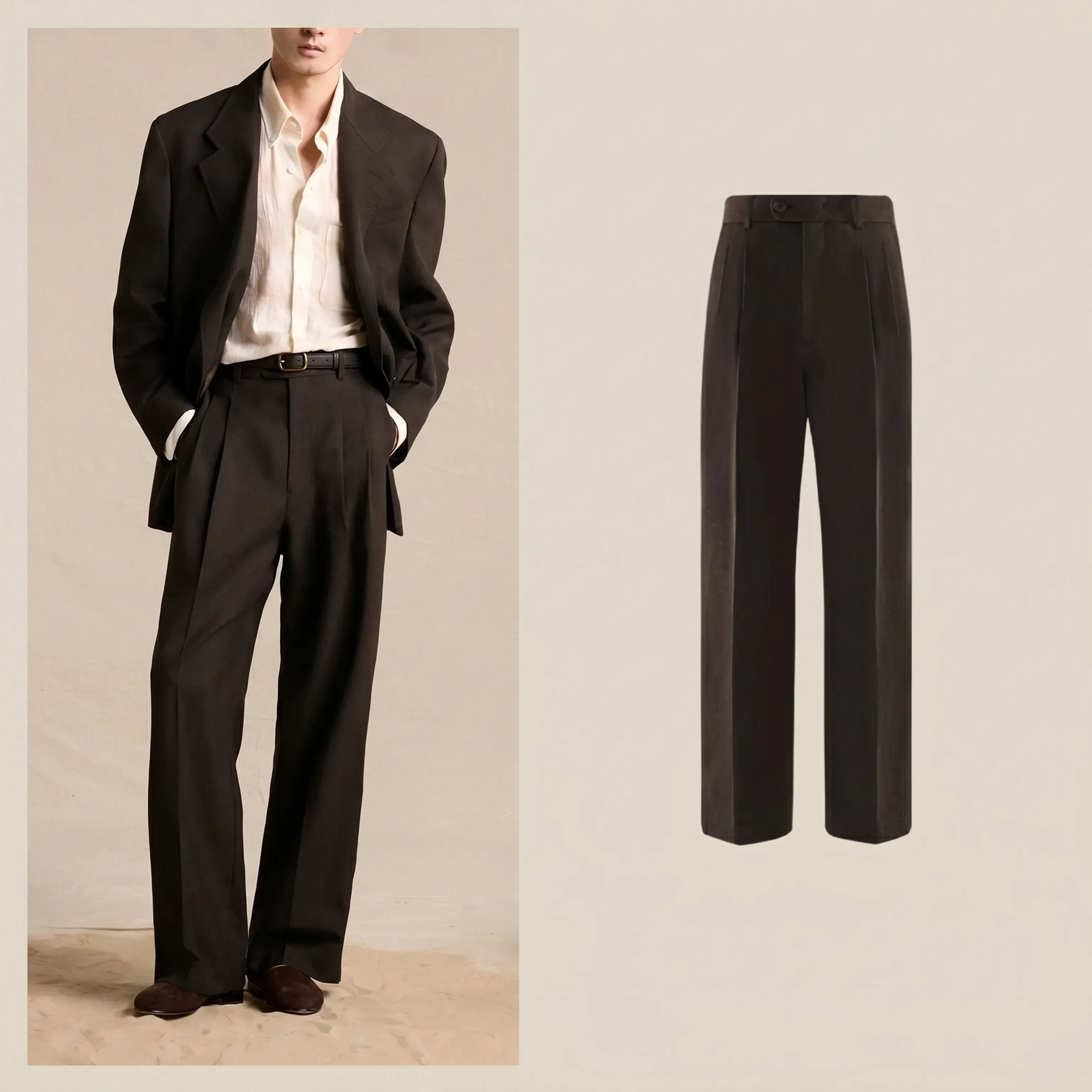 Pleated Wool-Blend Trousers - Image 8