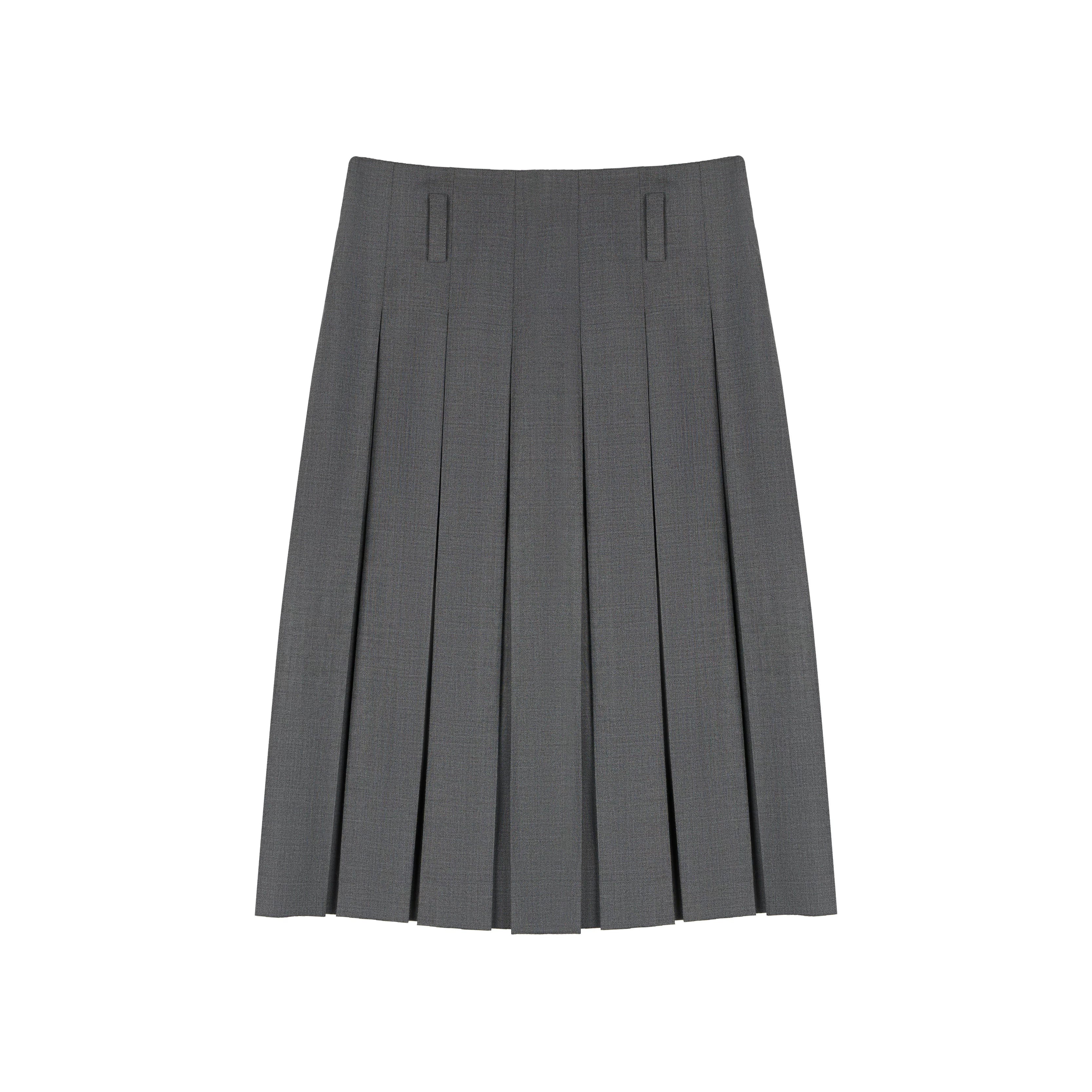 Pleated Wool Skirt