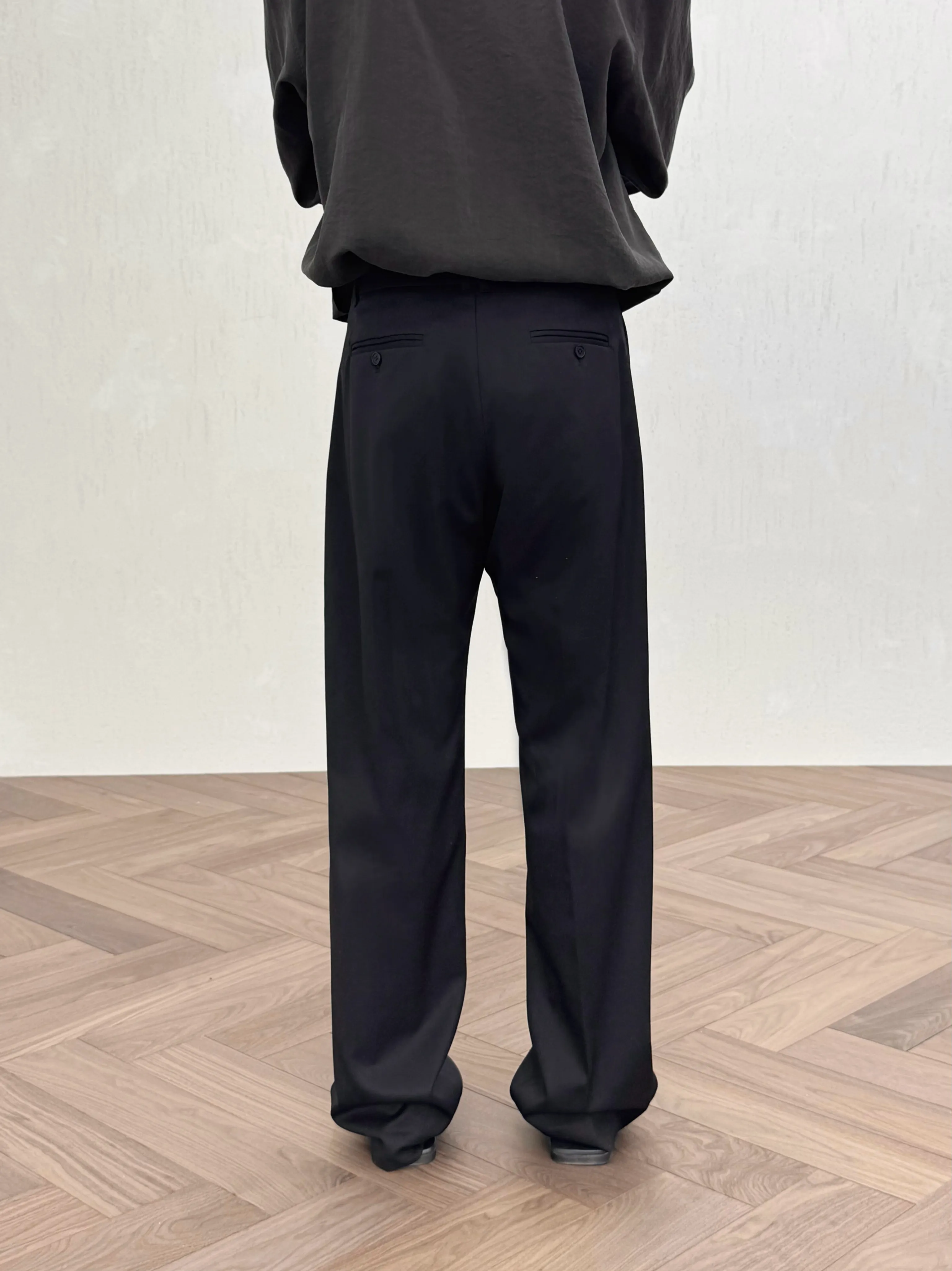 Pleated Wool Trousers - Image 2