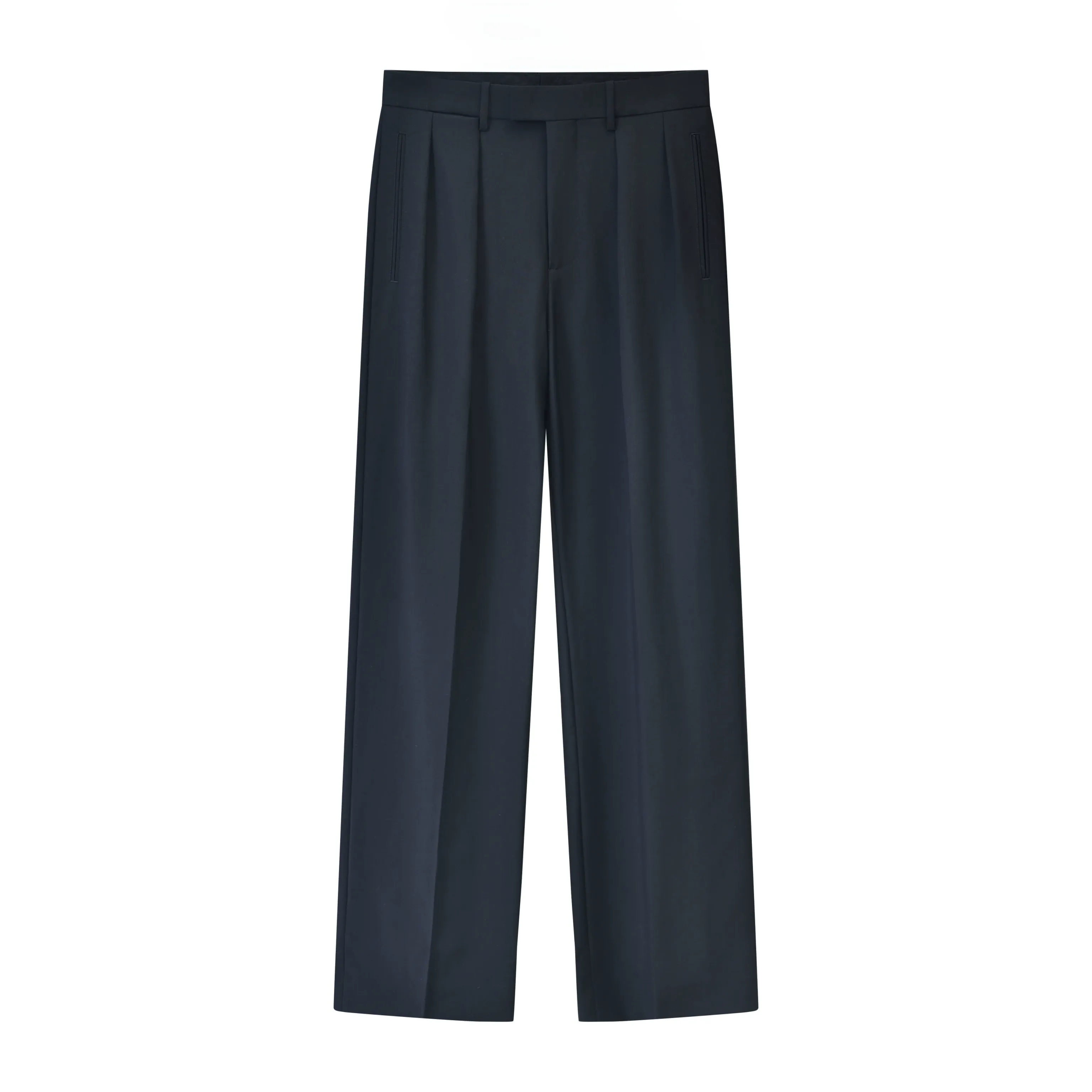 Pleated Wool Wide-Leg Trousers - Image 6