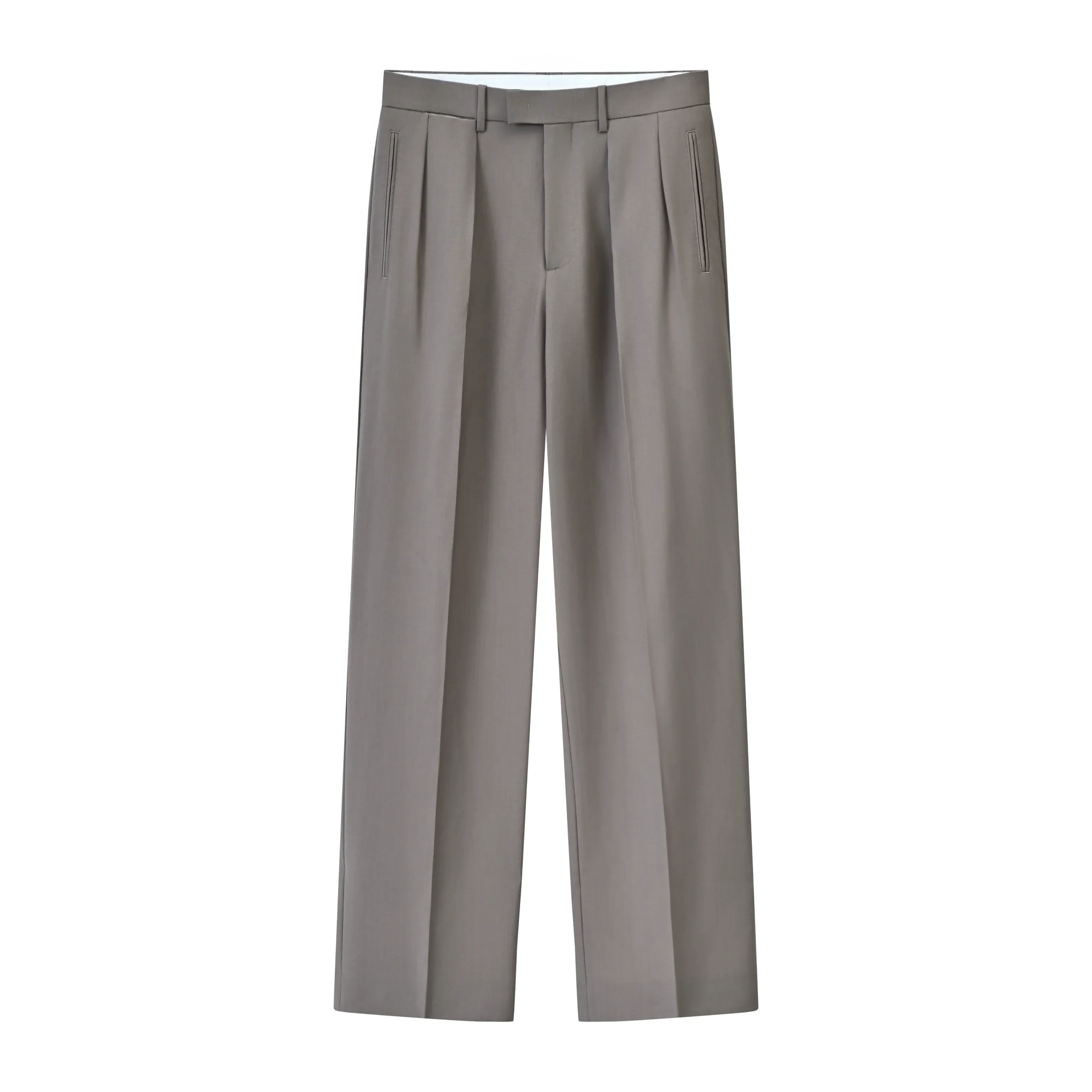 Pleated Wool Wide-Leg Trousers - Image 7