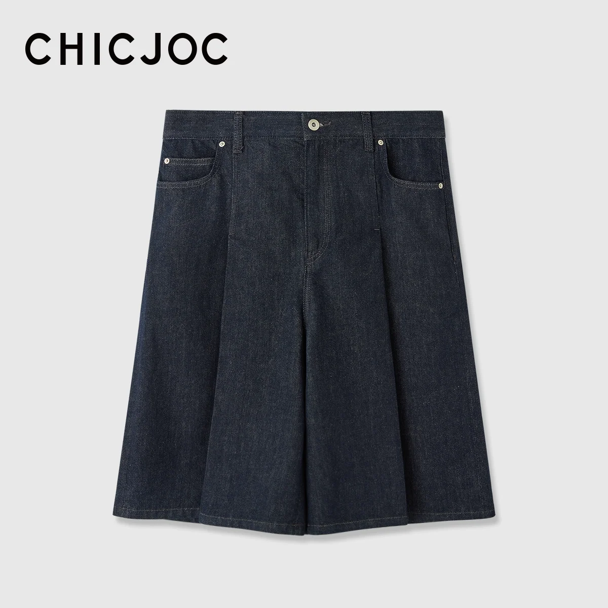 PleatedDenimBermudaCulottes - Image 6