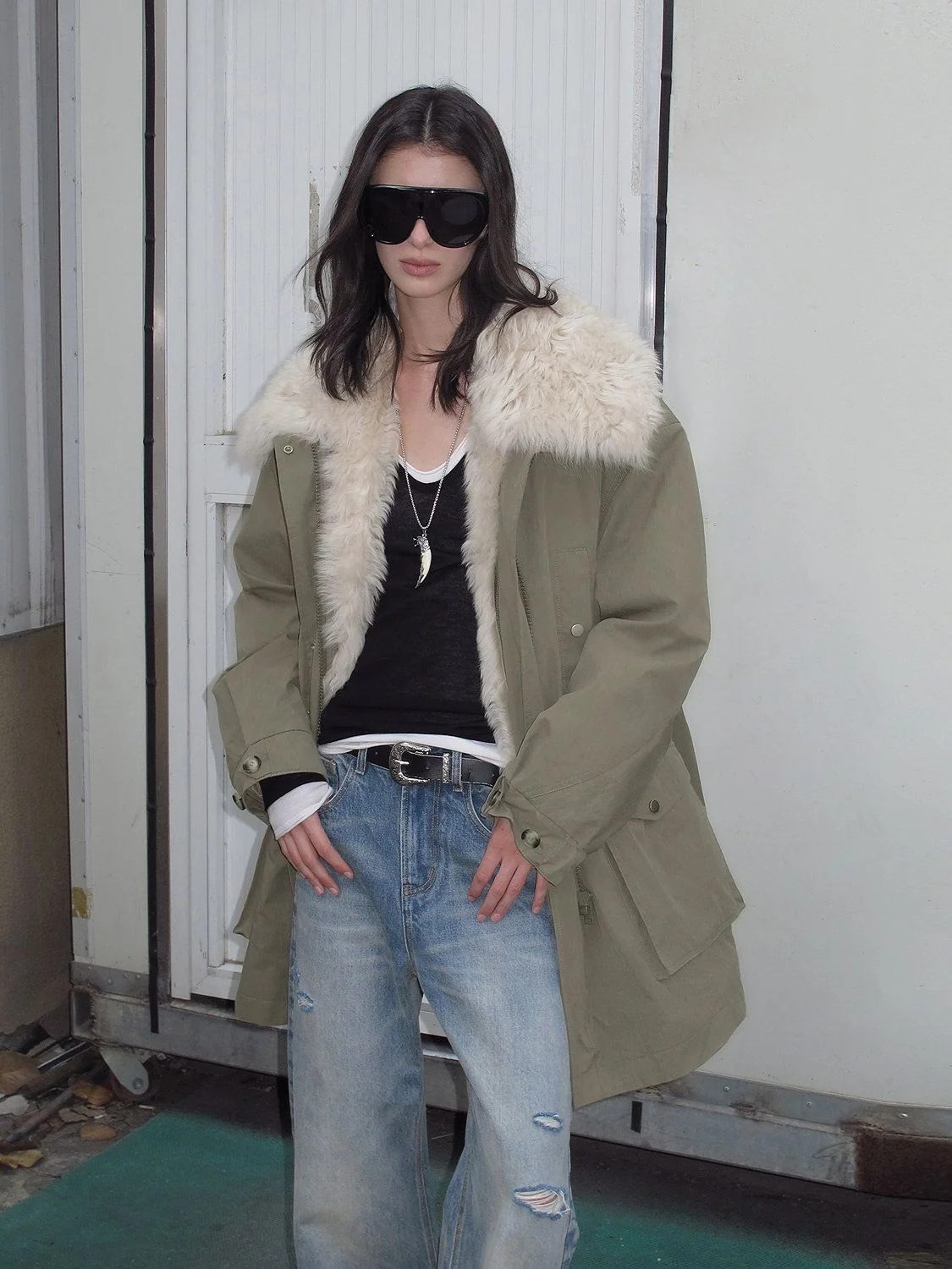 Plush Collar Parka - Image 3