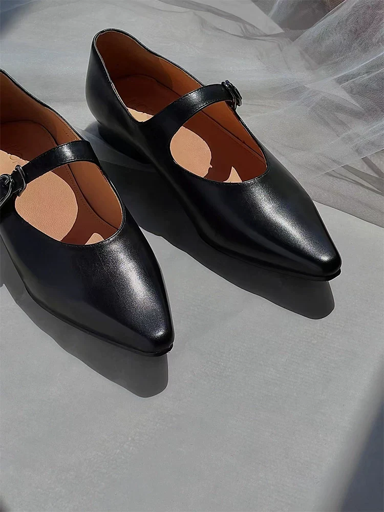 Pointed-Toe Leather Mary Janes - Image 2