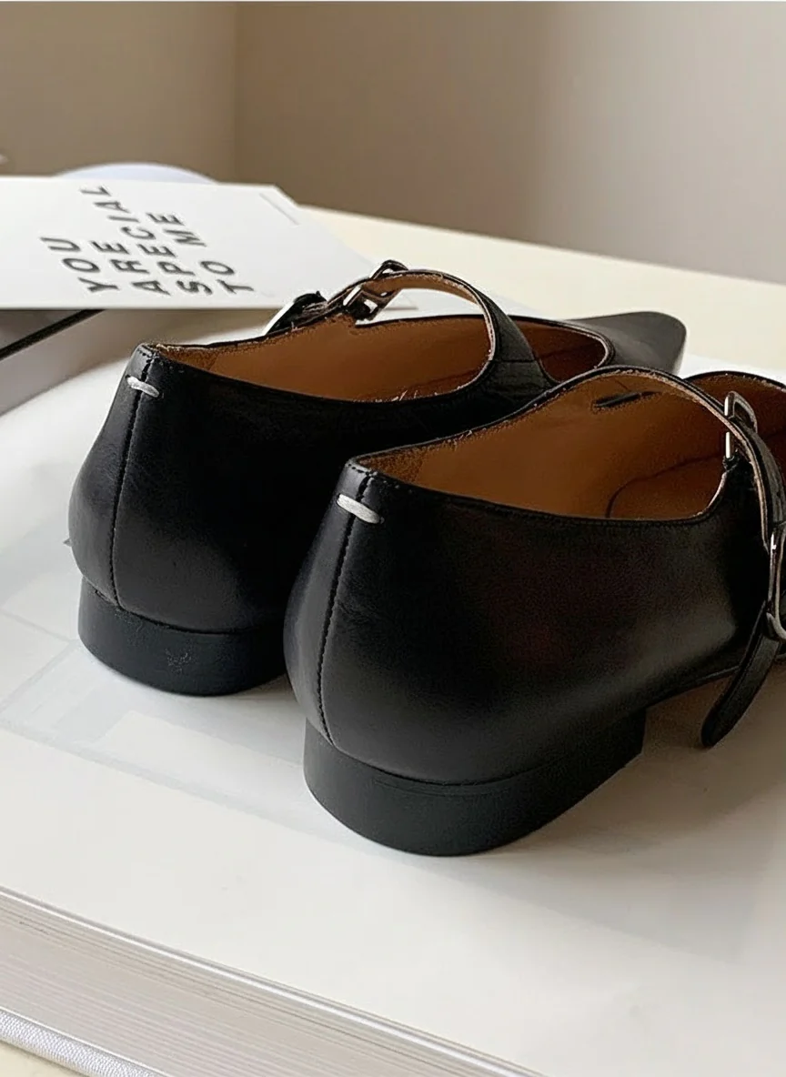 Pointed-Toe Leather Mary Janes - Image 3
