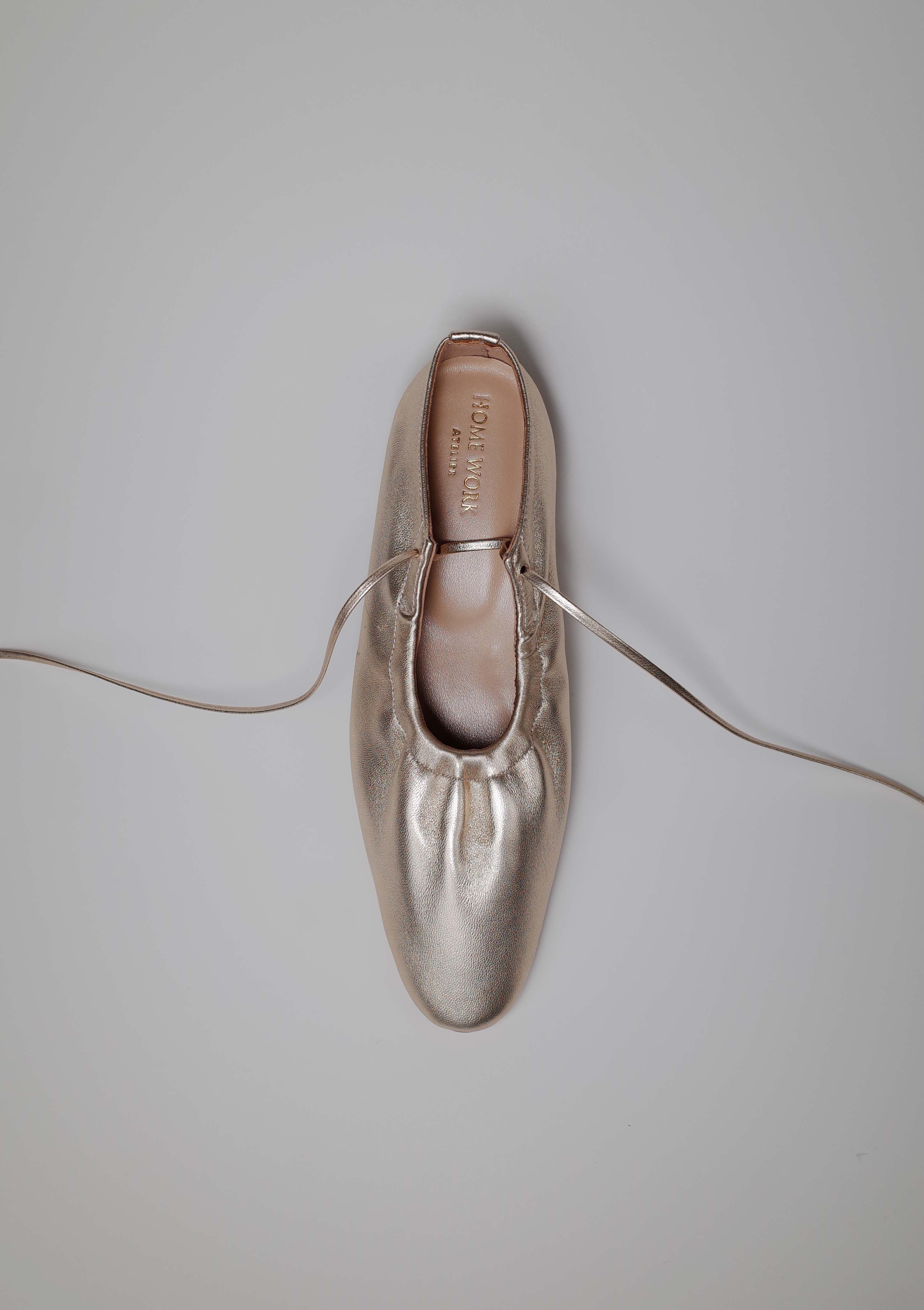 Pointed Toe Metallic Ballet Flats - Image 3