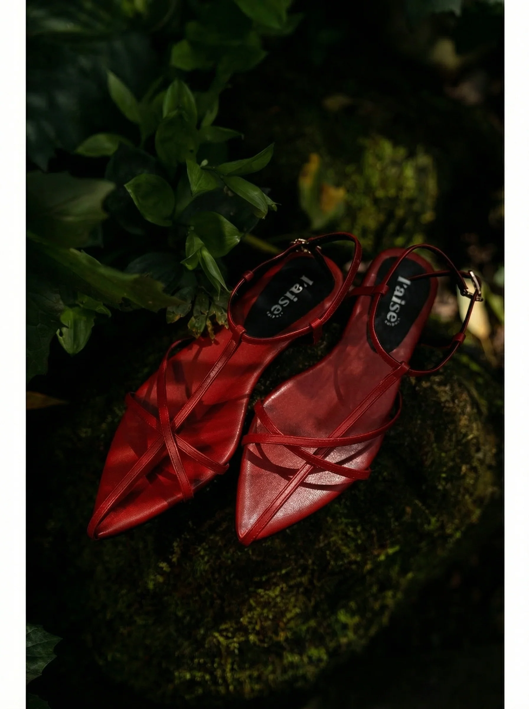 Pointed-Toe Strappy Leather Flats - Image 8