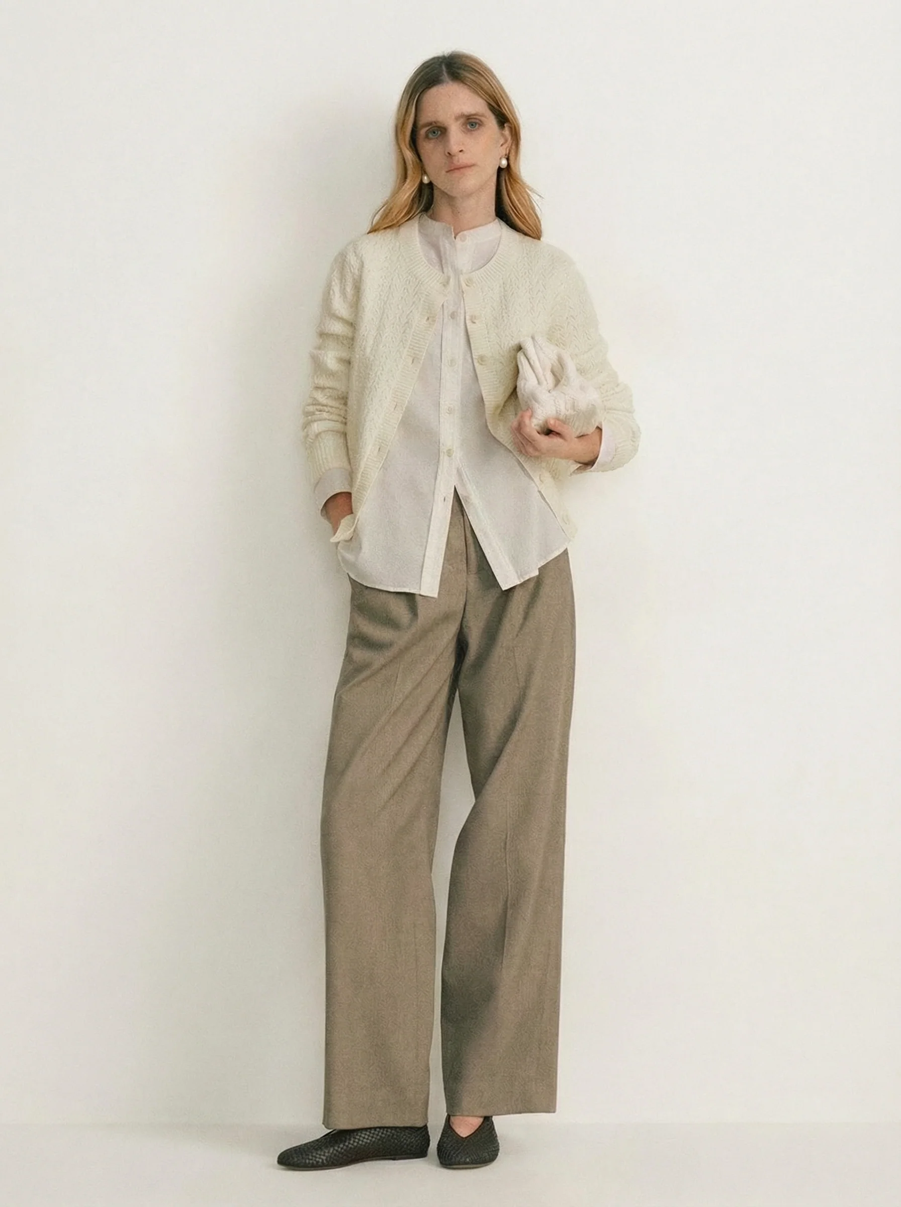 Pointelle Button Cardigan