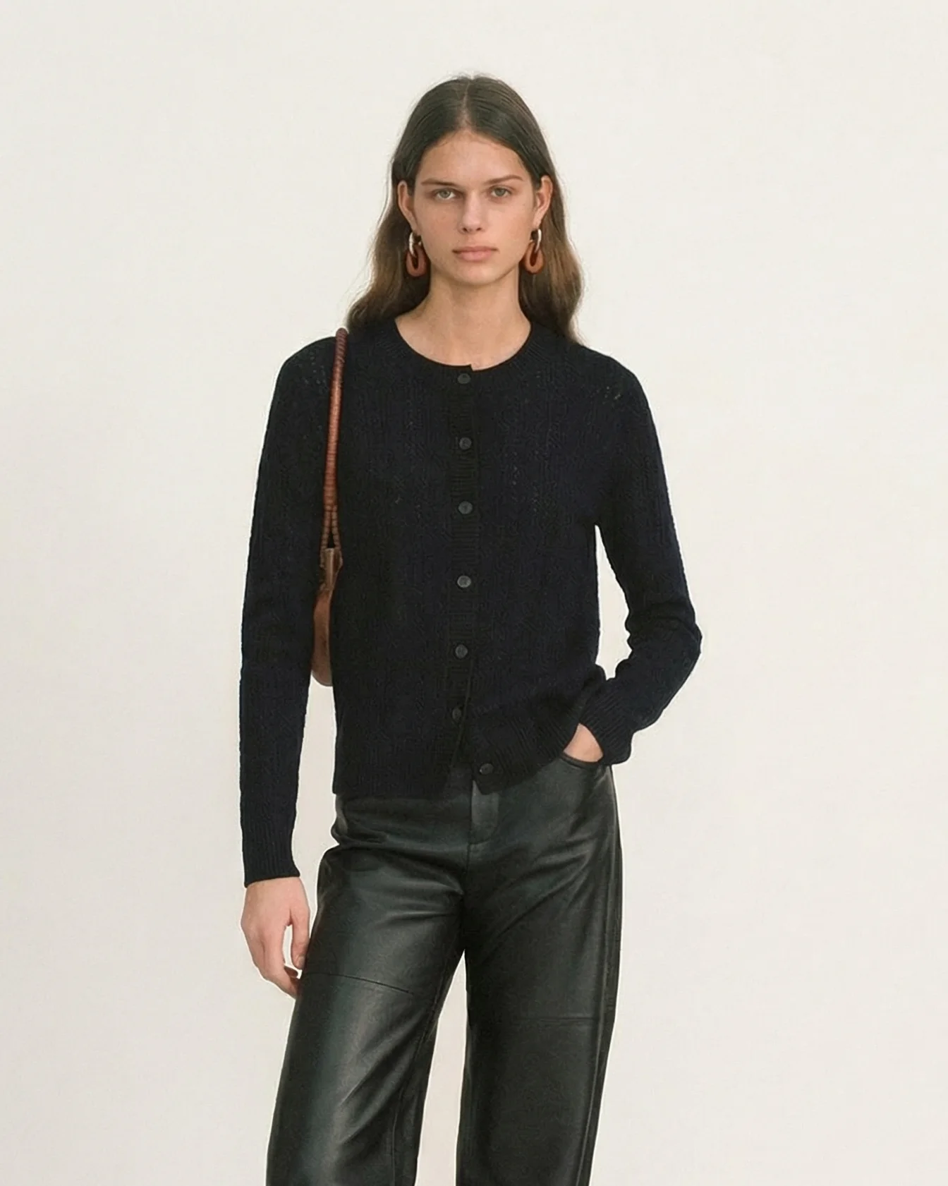 Pointelle Button Cardigan - Image 2