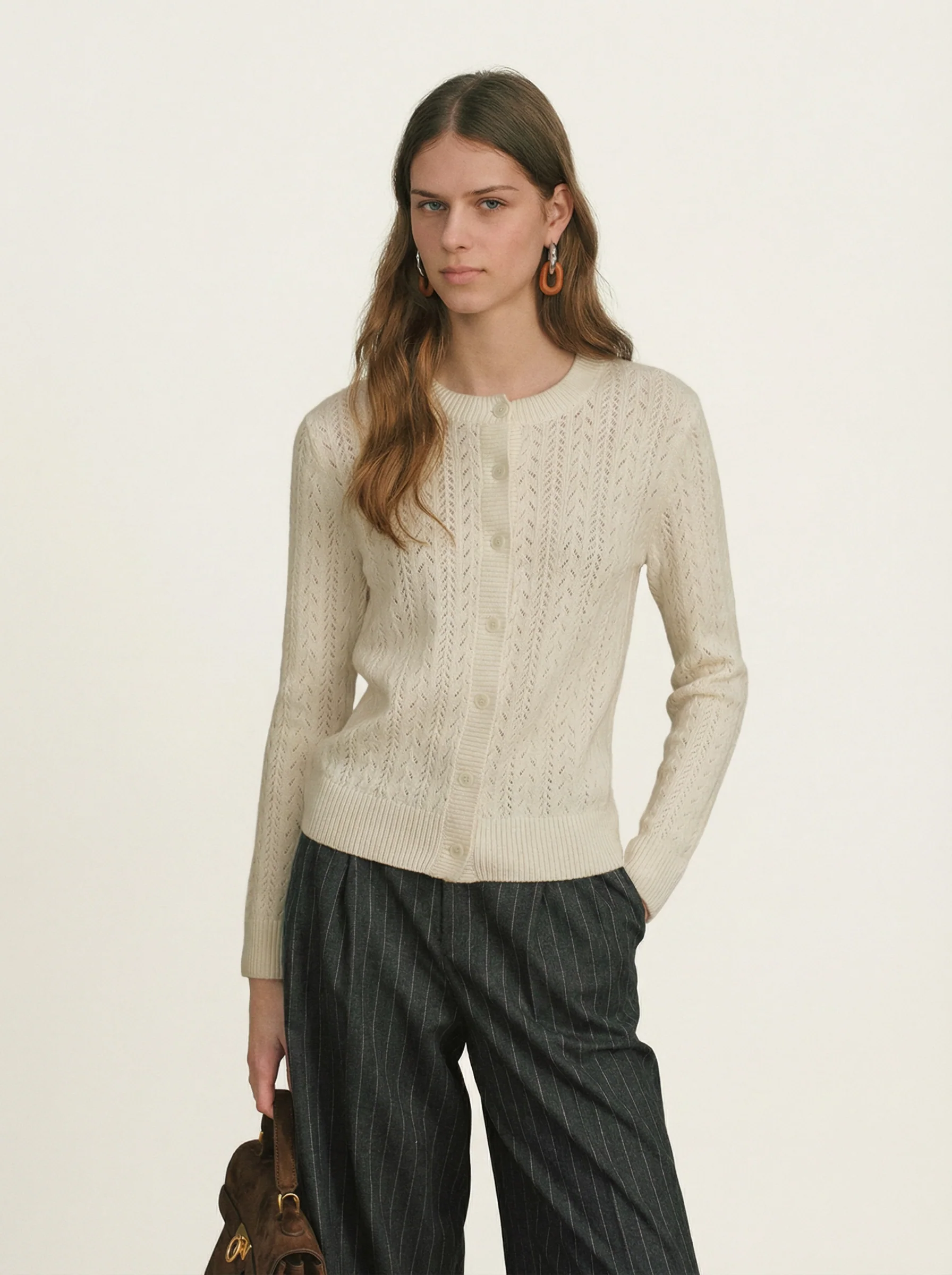 Pointelle Button Cardigan - Image 3