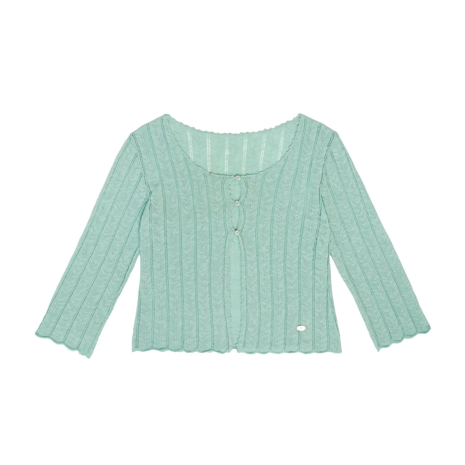 Pointelle Cropped Cardigan - Image 7