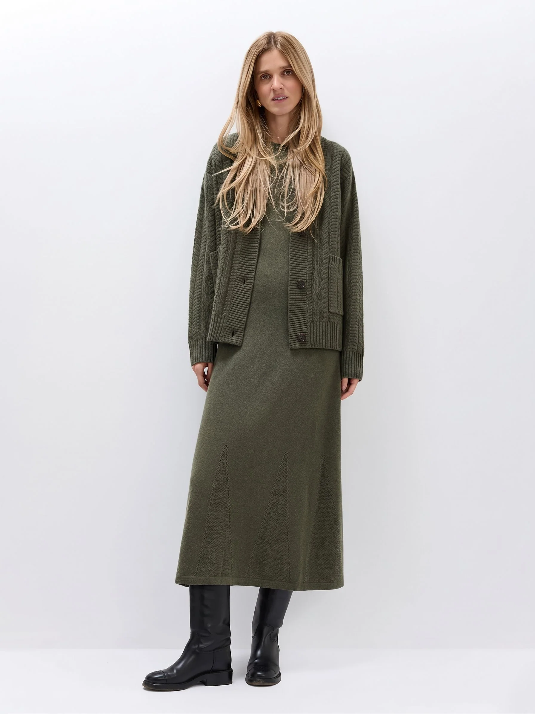 Pointelle-Hem Knit Dress - Image 2