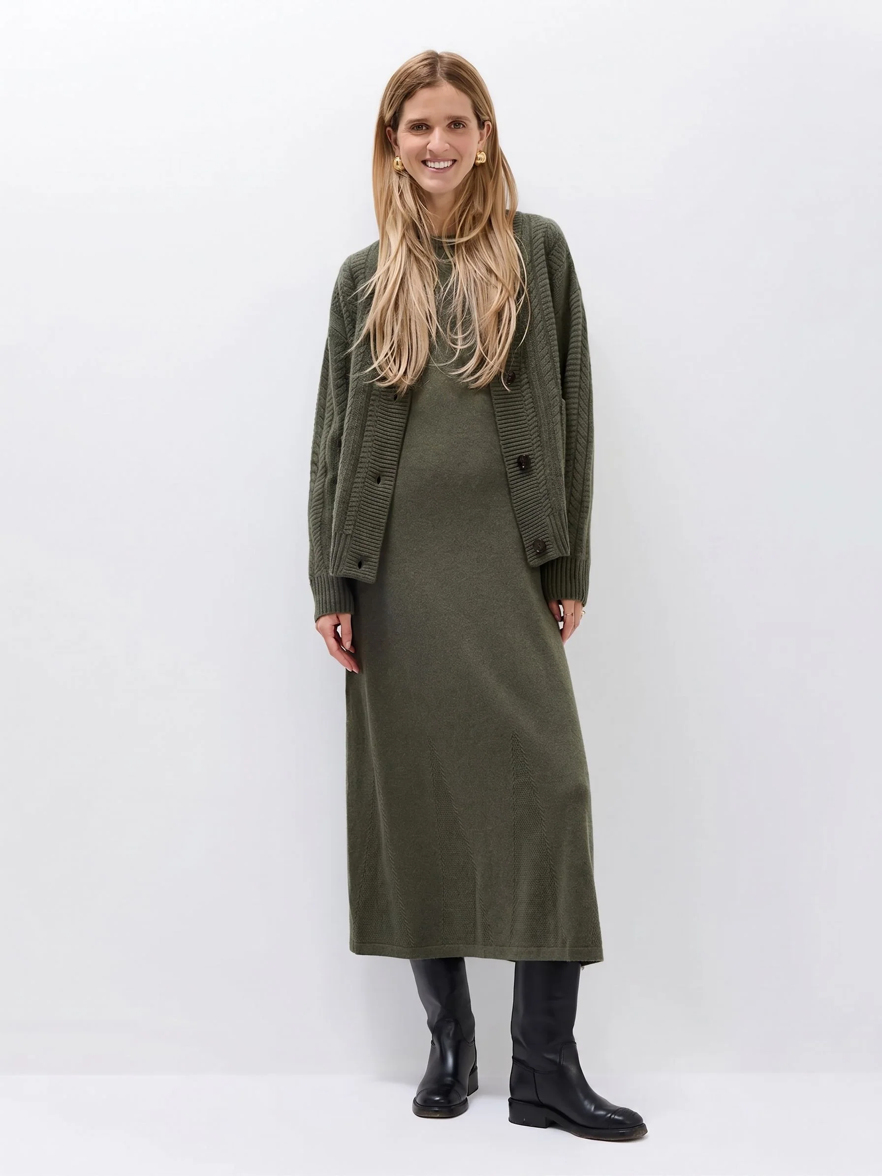 Pointelle-Hem Knit Dress - Image 4