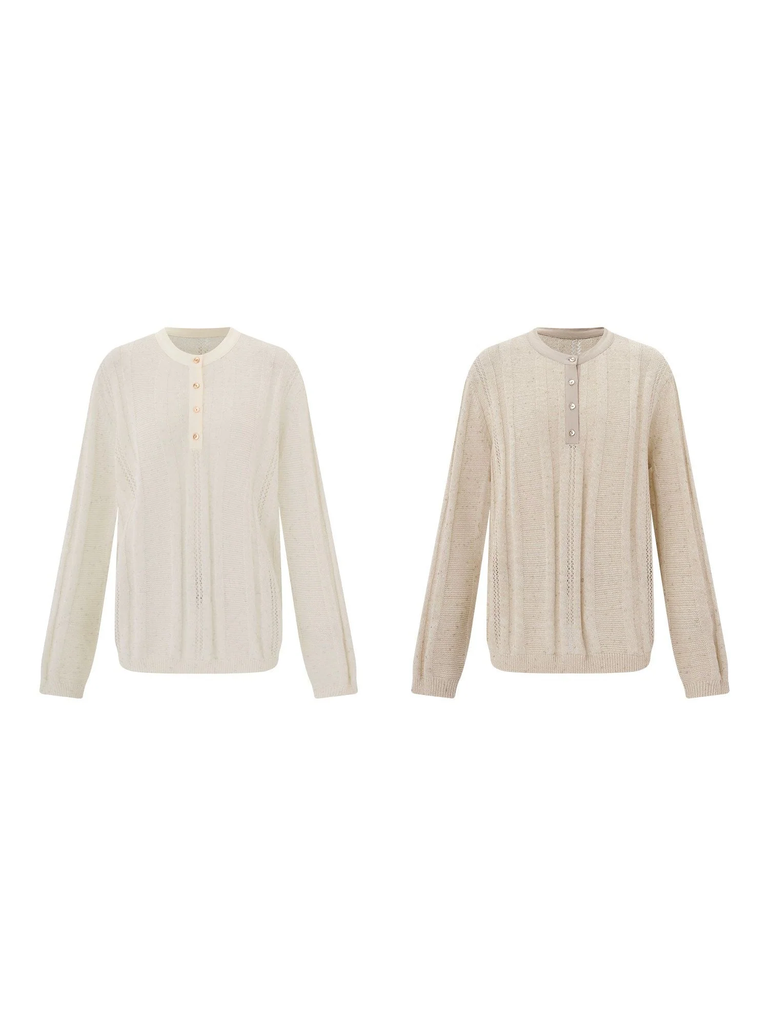Pointelle Henley Sweater