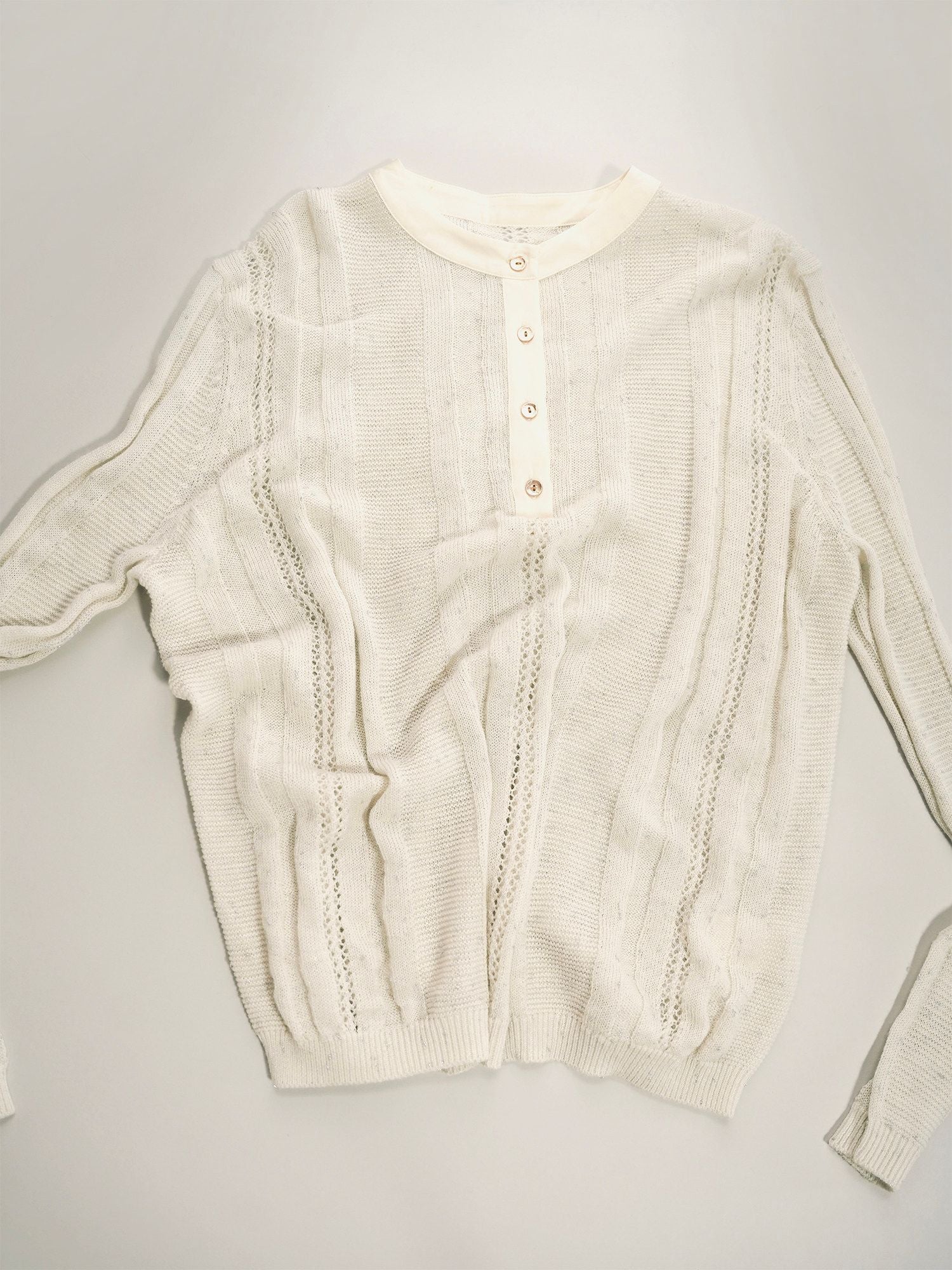 Pointelle Henley Sweater - Image 6