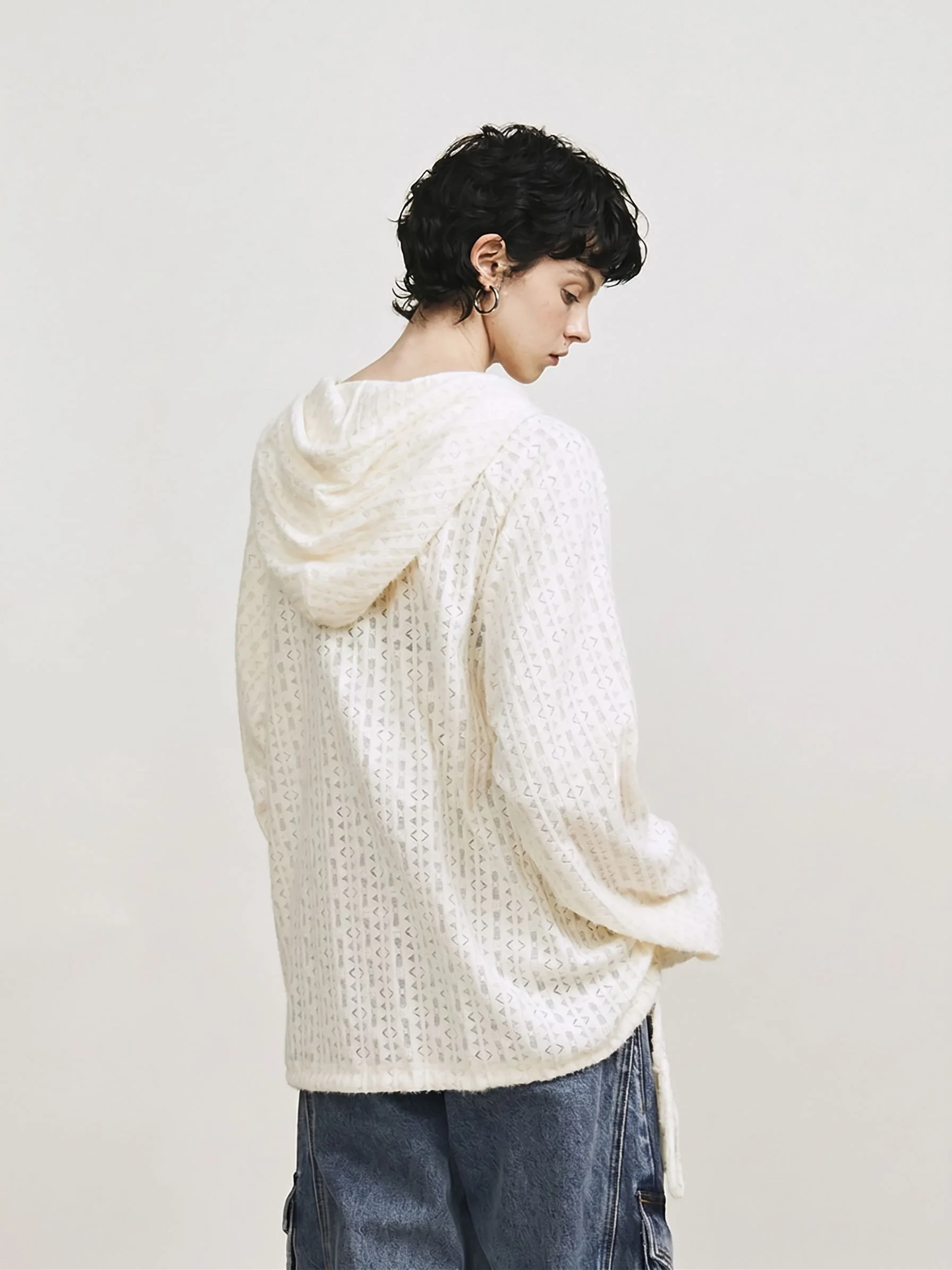 Pointelle Hooded Pullover - Image 4