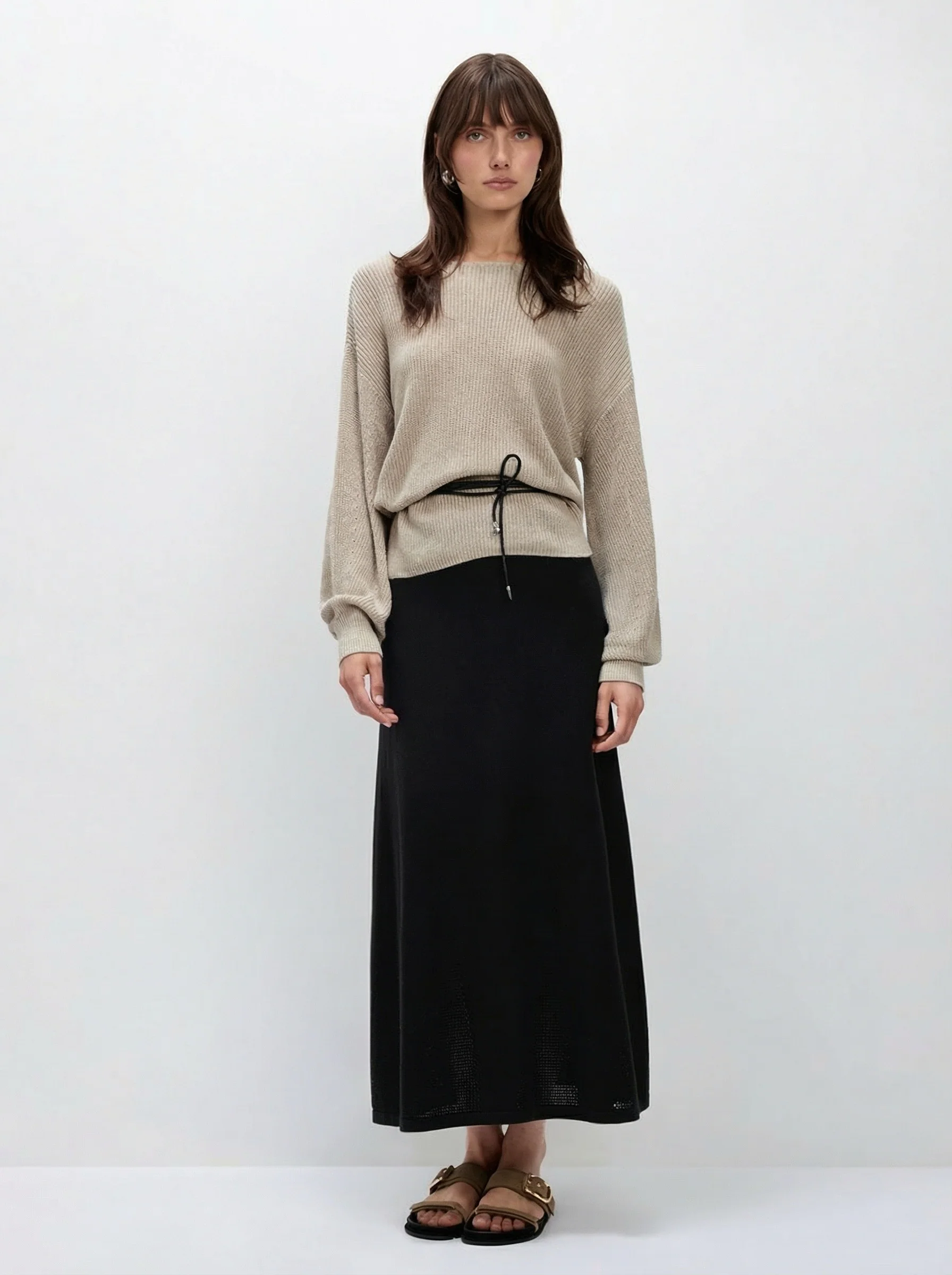 Pointelle Knit Midi Skirt - Image 2