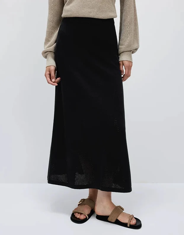 Pointelle Knit Midi Skirt - Image 4