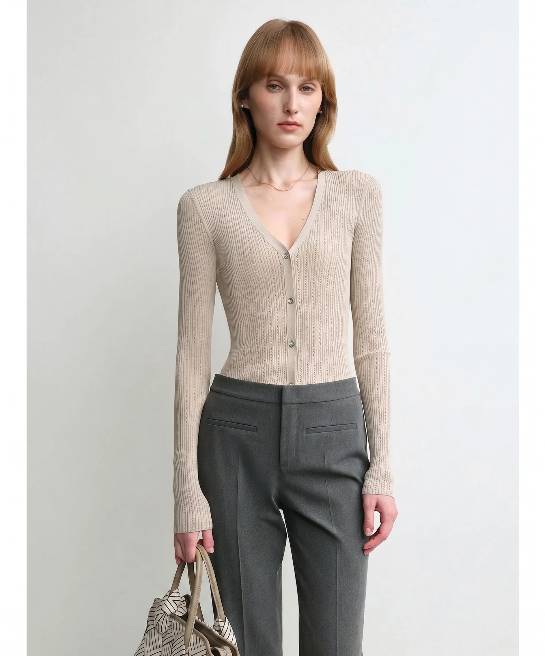 Pointelle Rib Cardigan