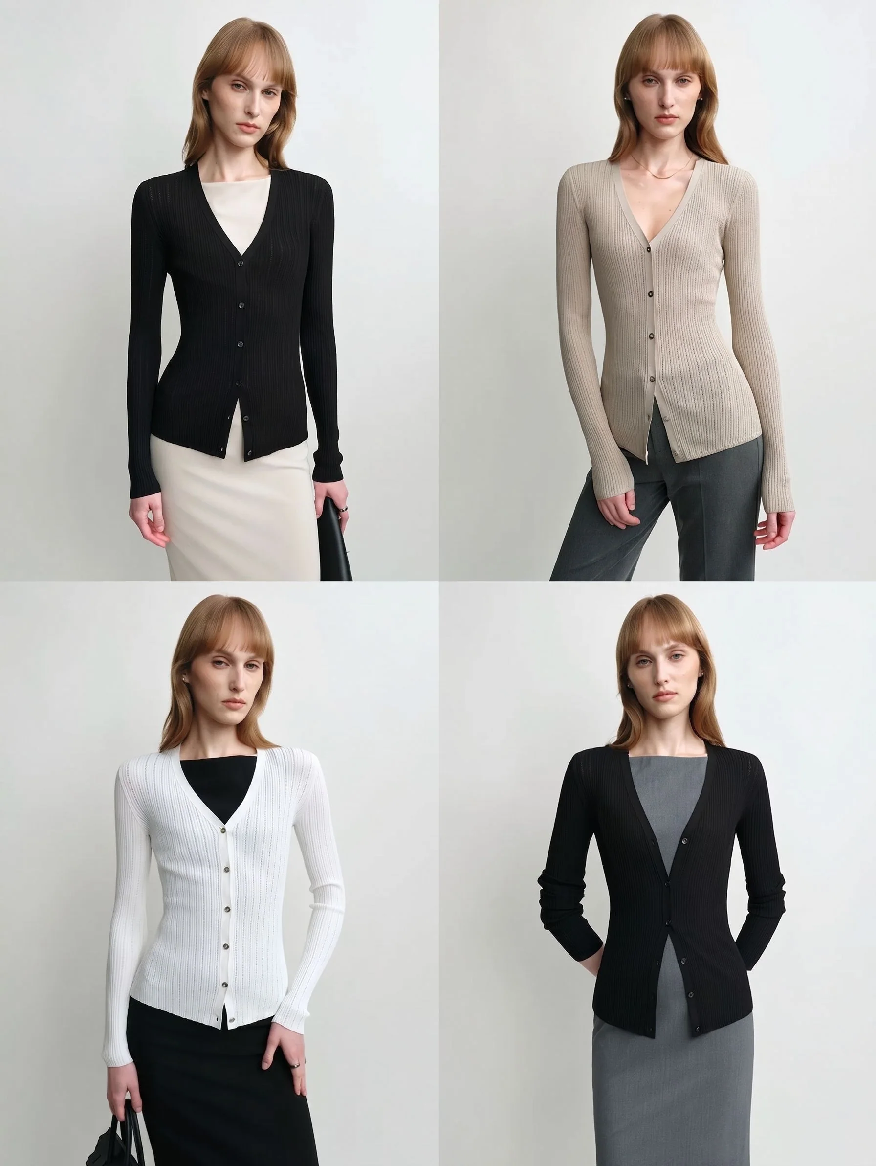Pointelle Rib Cardigan - Image 3