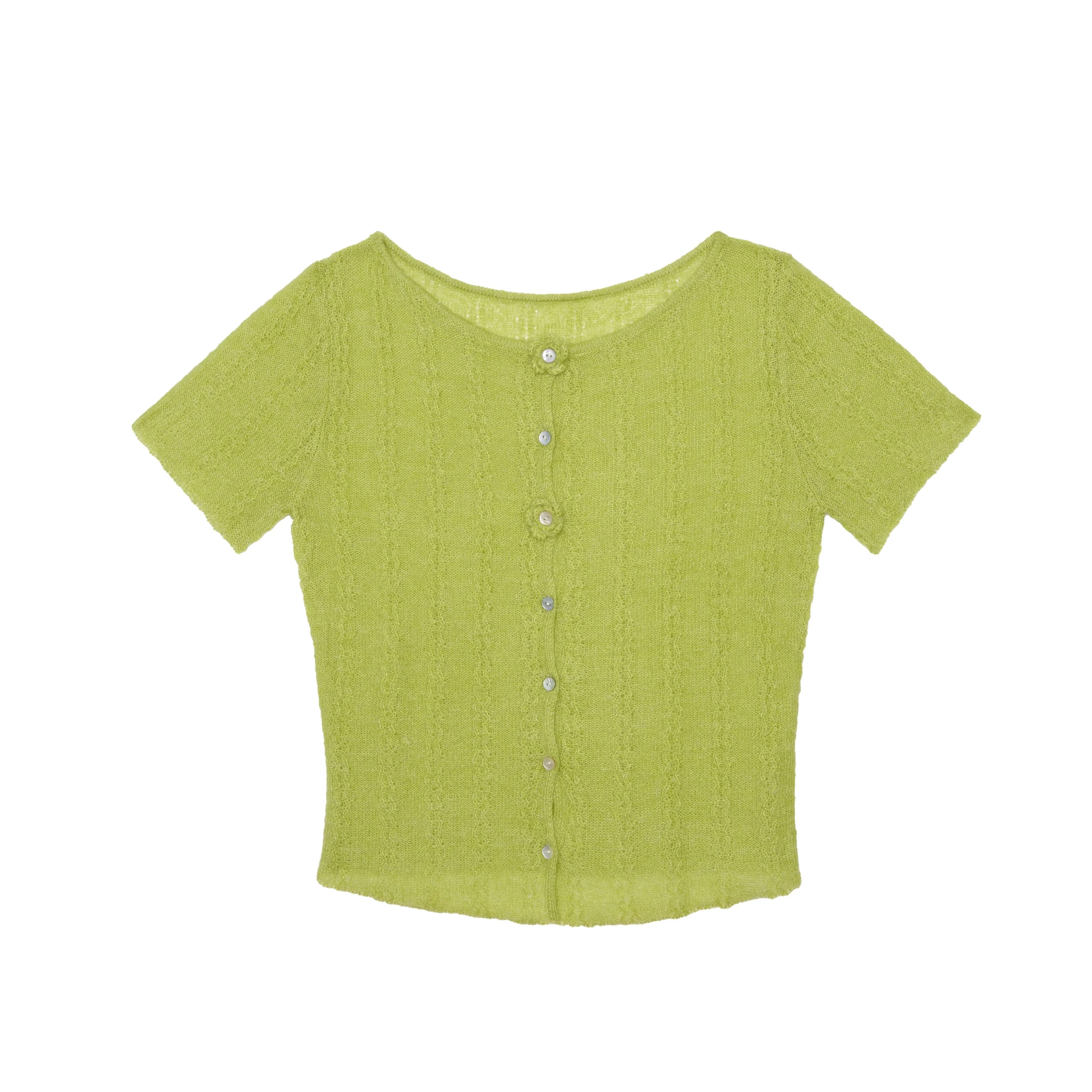 Pointelle Short-Sleeve Cardigan - Image 7