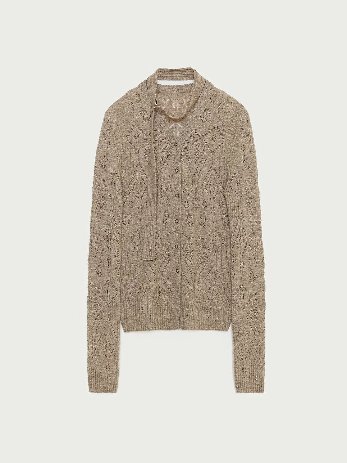 Pointelle Tie Cardigan - Image 6