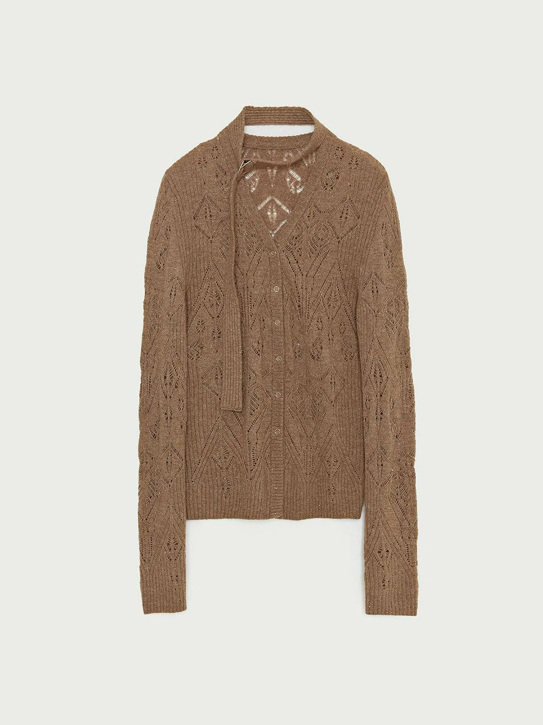 Pointelle Tie Cardigan - Image 8