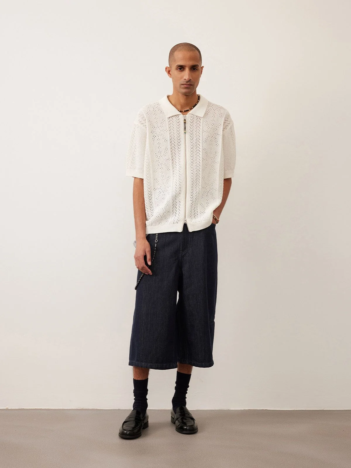Pointelle Zip Polo - Image 3