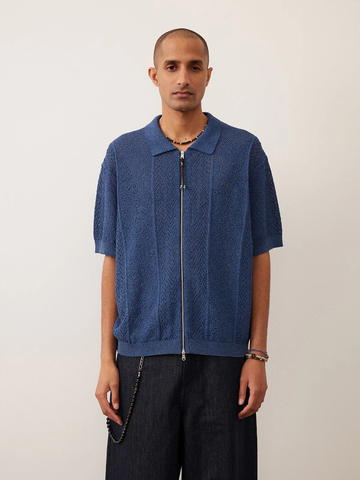 Pointelle Zip Polo - Image 4