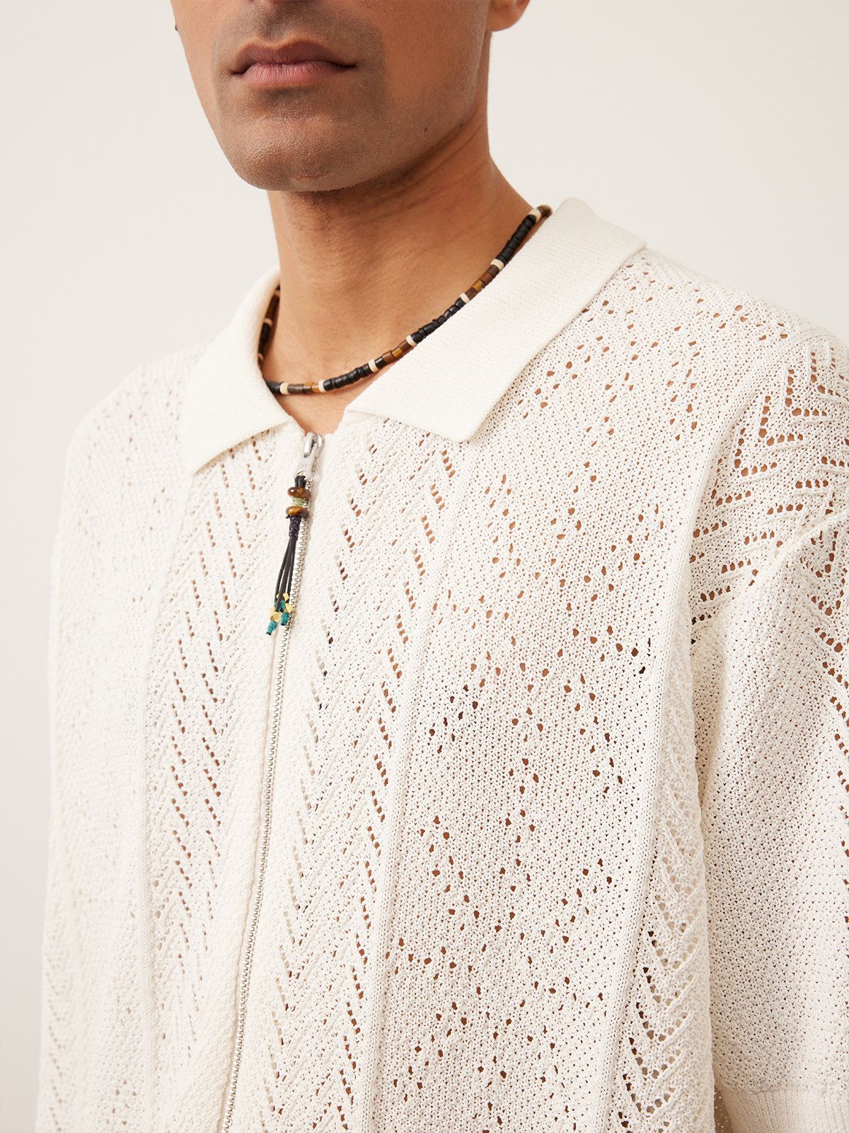 Pointelle Zip Polo - Image 7