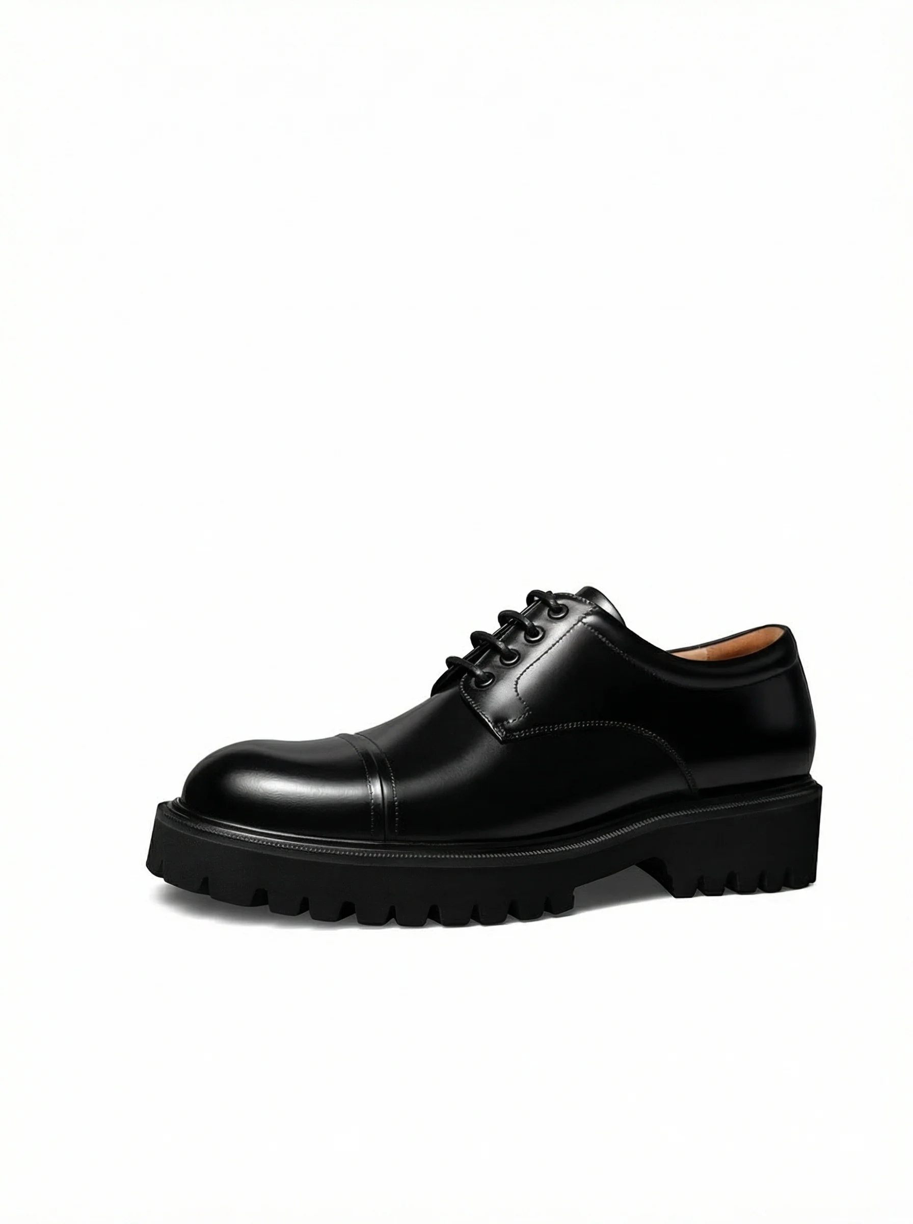 Polished Cap-Toe Lug Derby