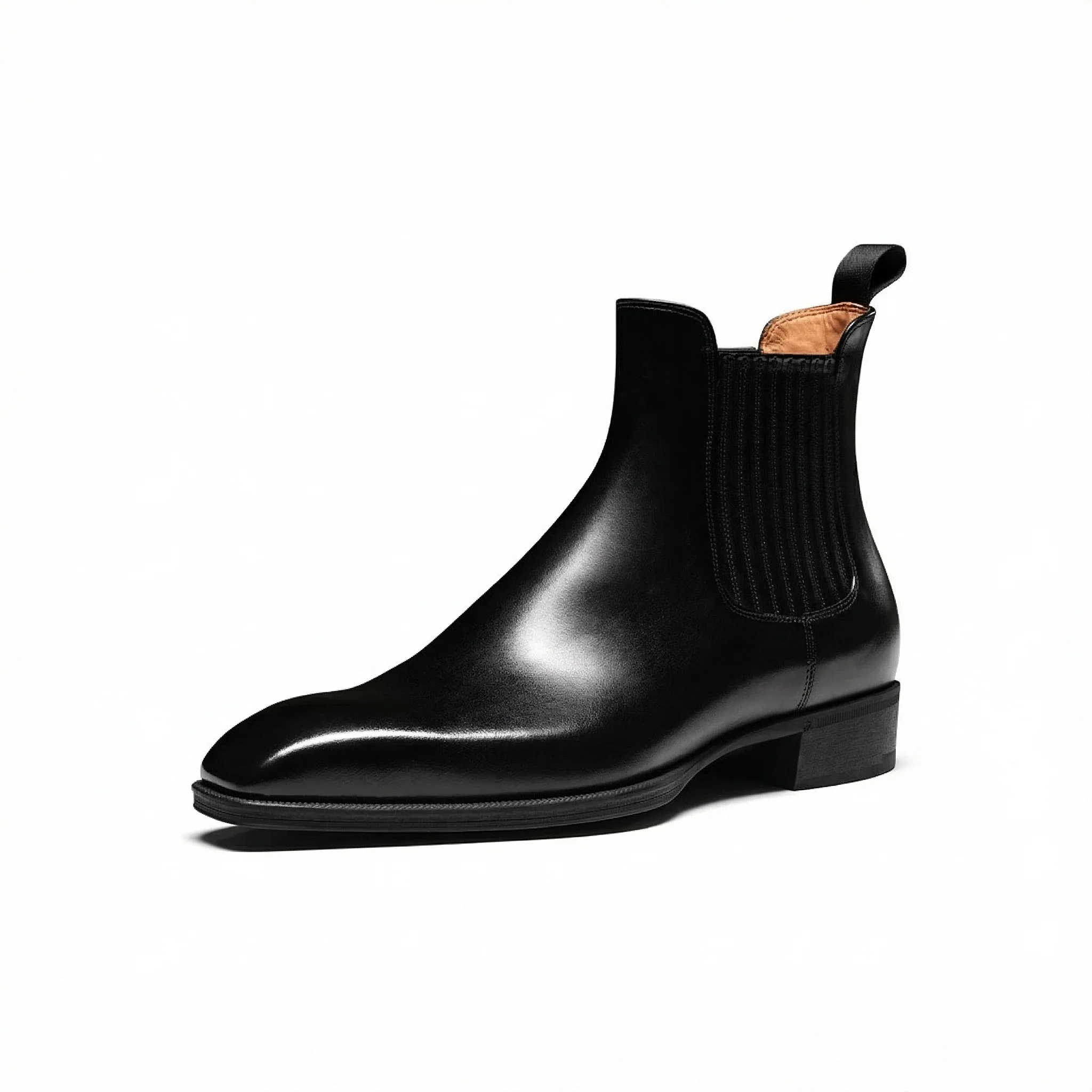 Polished Italian Calf Leather Chelsea Boots