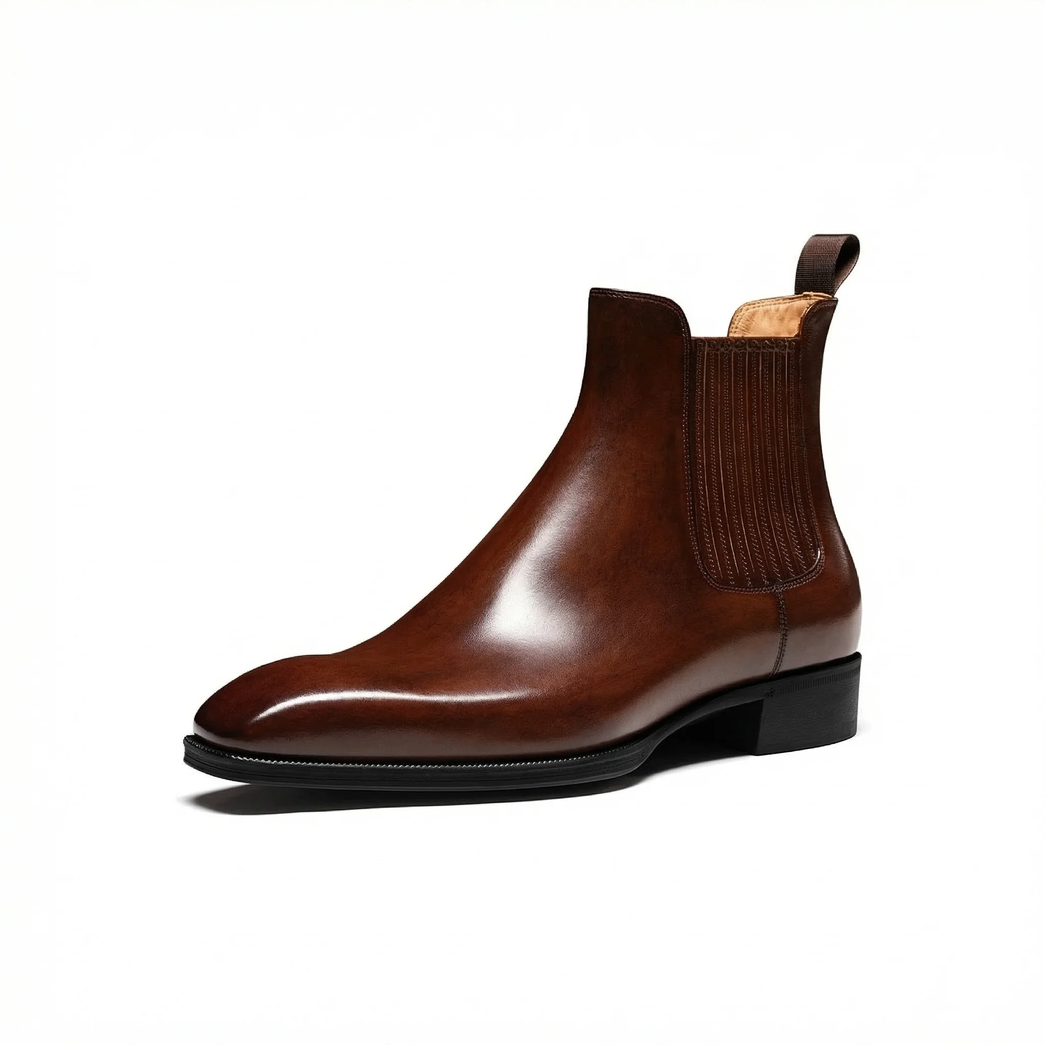 Polished Italian Calf Leather Chelsea Boots - Image 2