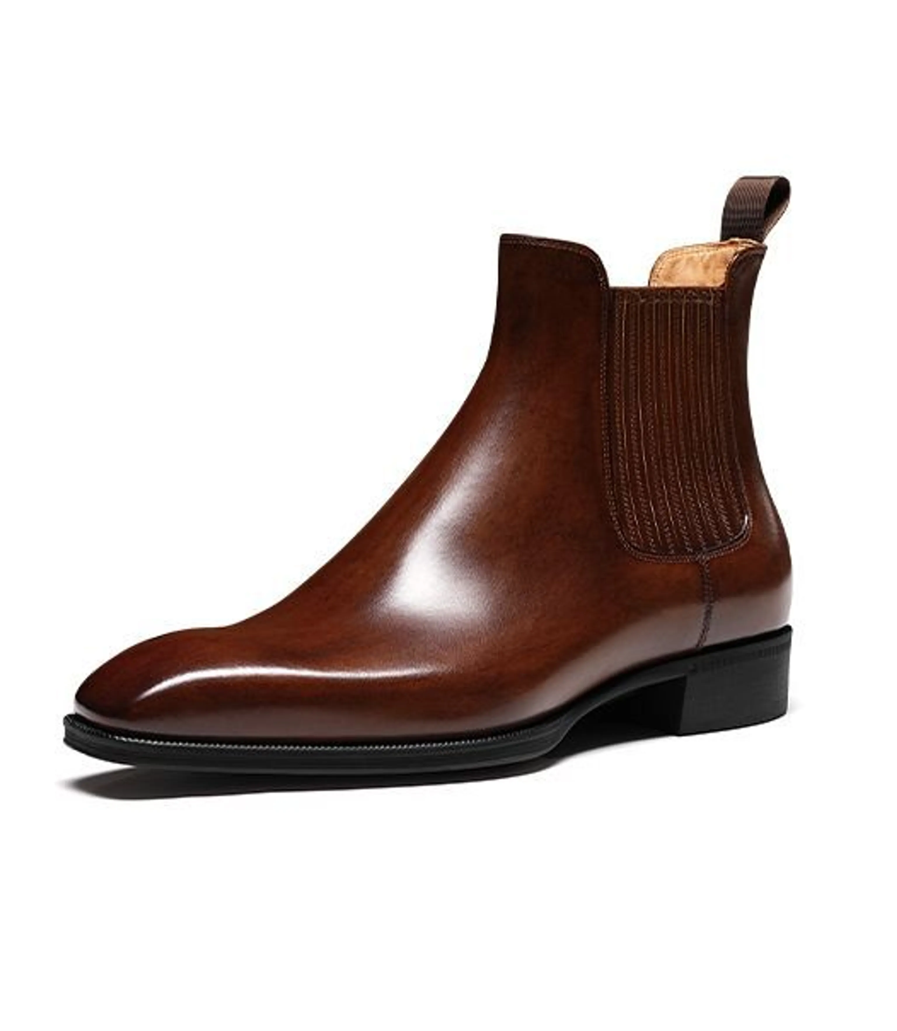 Polished Italian Calf Leather Chelsea Boots - Image 3