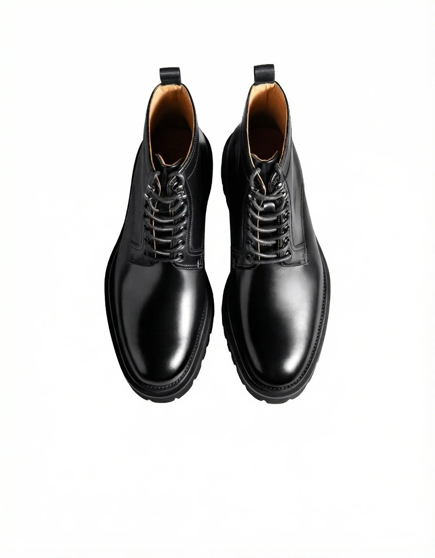 Polished Leather Lug Ankle Boot - Image 2