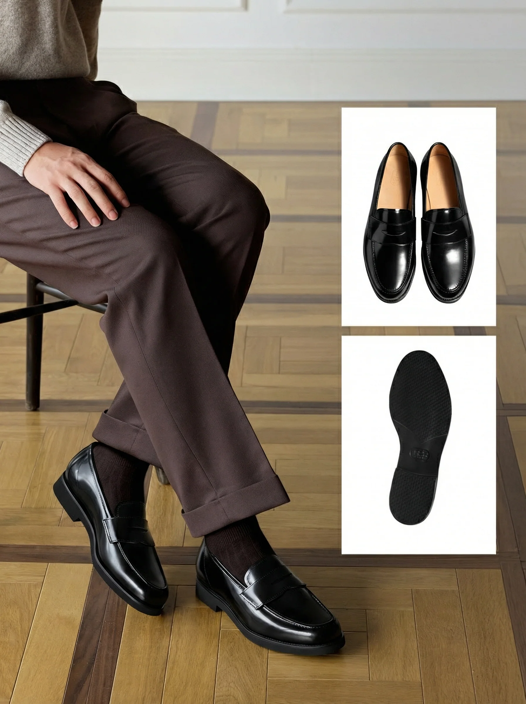 Polished Leather Penny Loafer - Image 4