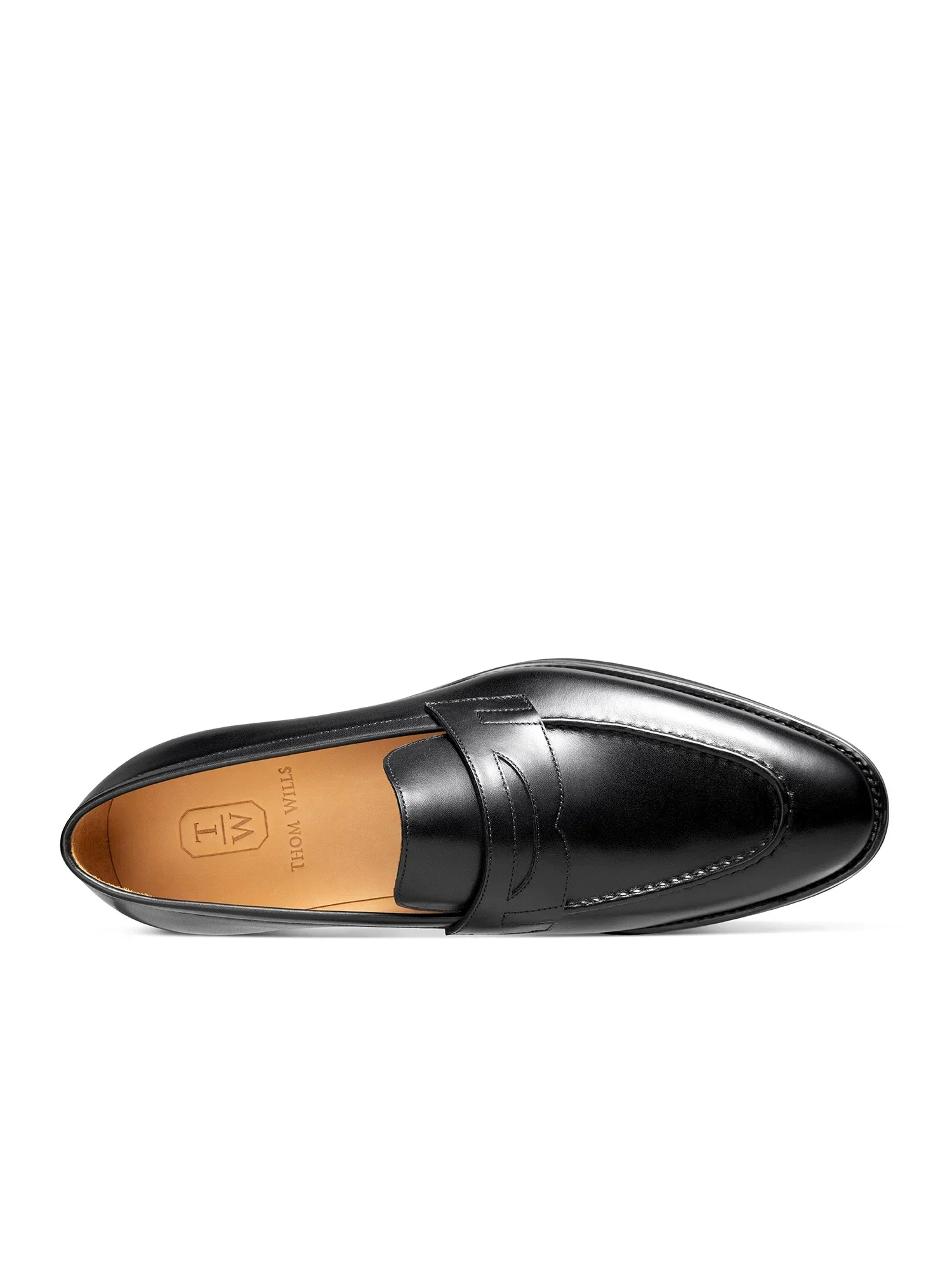 Polished Top-Grain Calf Leather Penny Loafers - Image 2