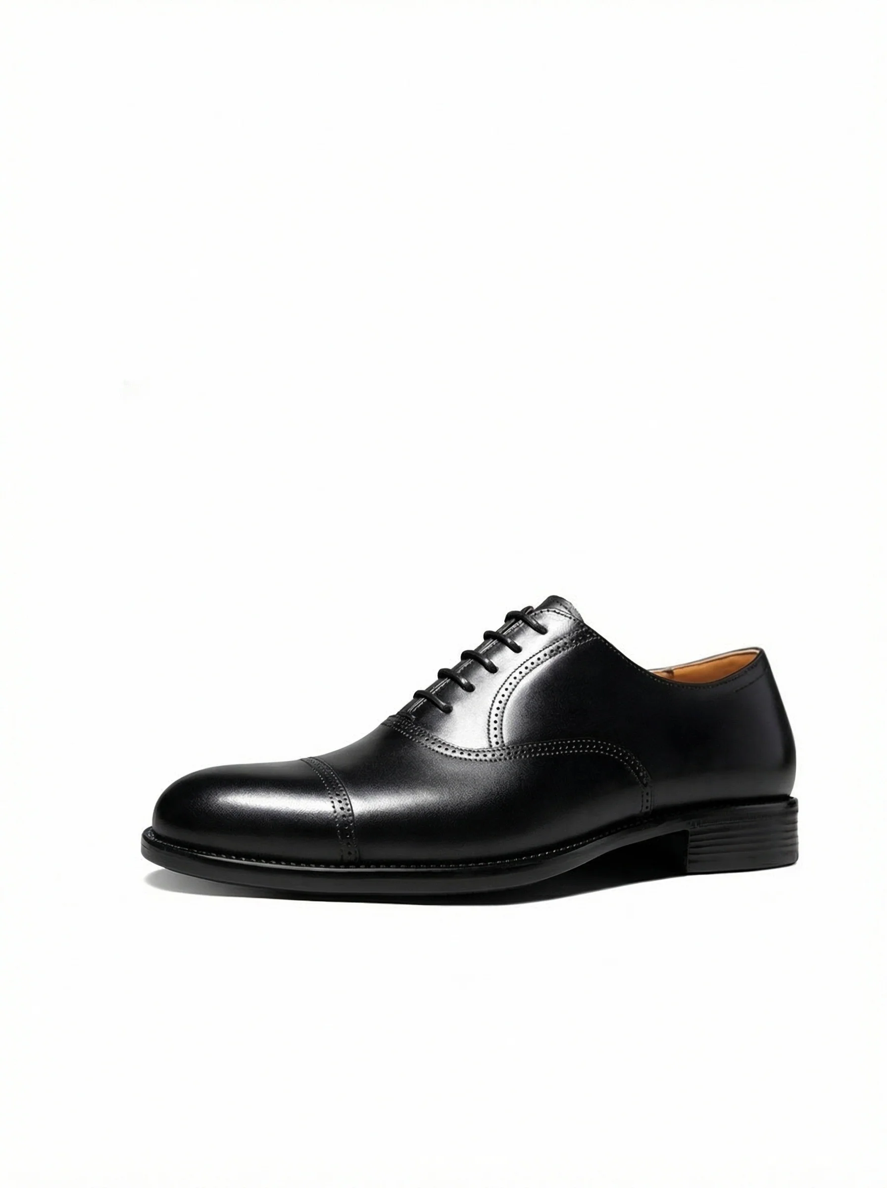 Polished Top-Grain Leather Cap-Toe Oxford