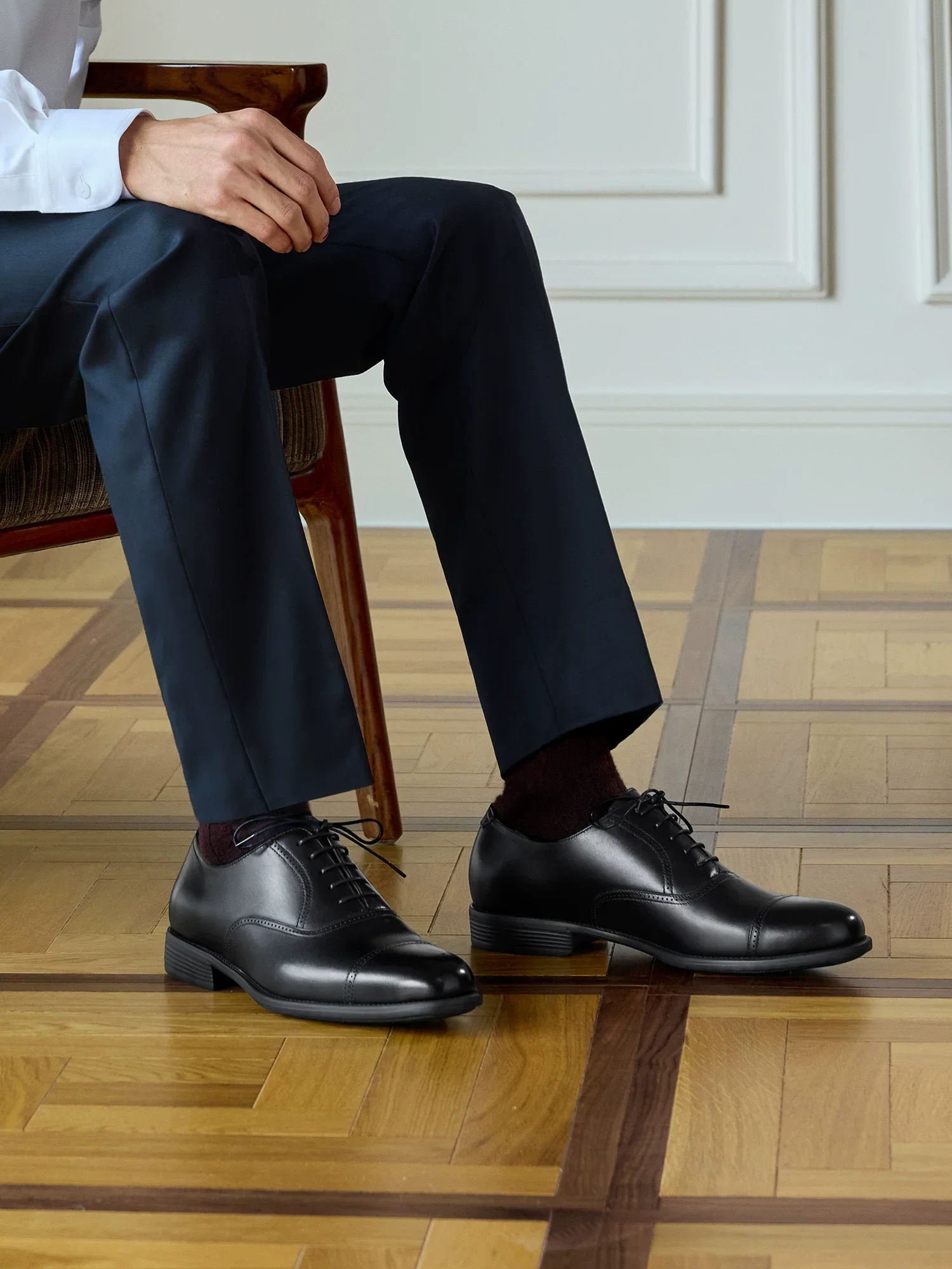 Polished Top-Grain Leather Cap-Toe Oxford - Image 3