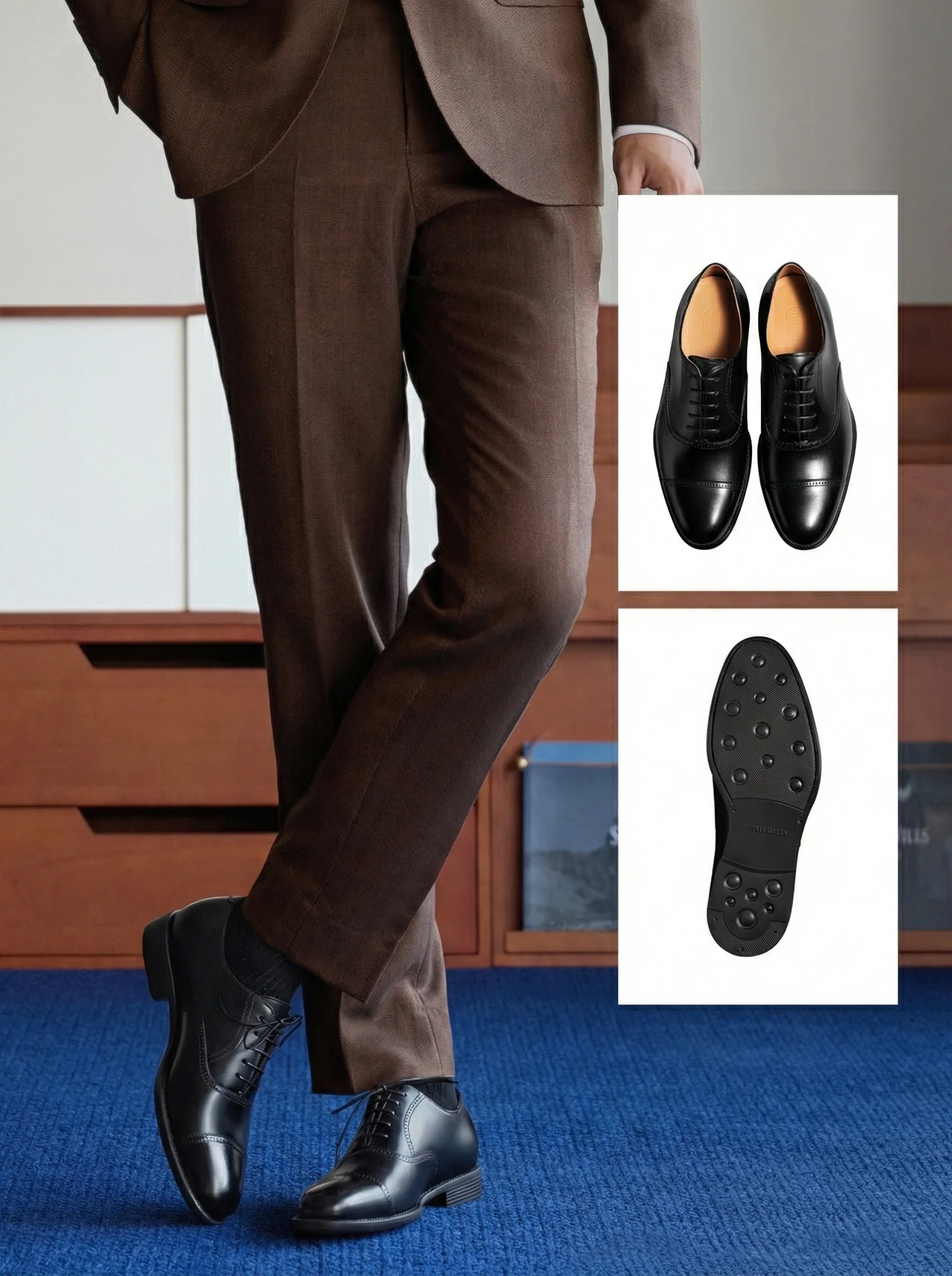 Polished Top-Grain Leather Cap-Toe Oxford - Image 4