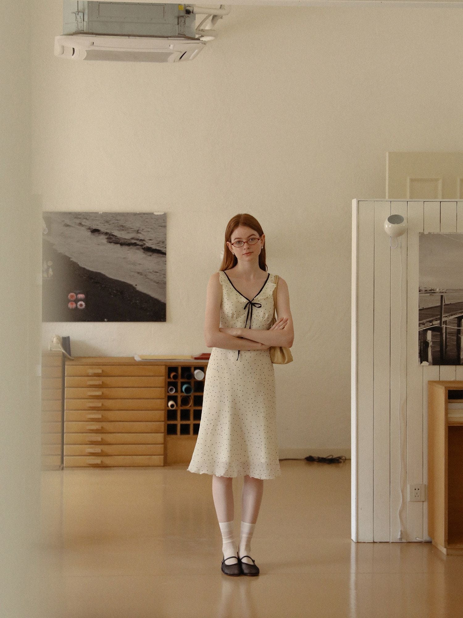 Polka Dot Ribbon Dress - Image 3