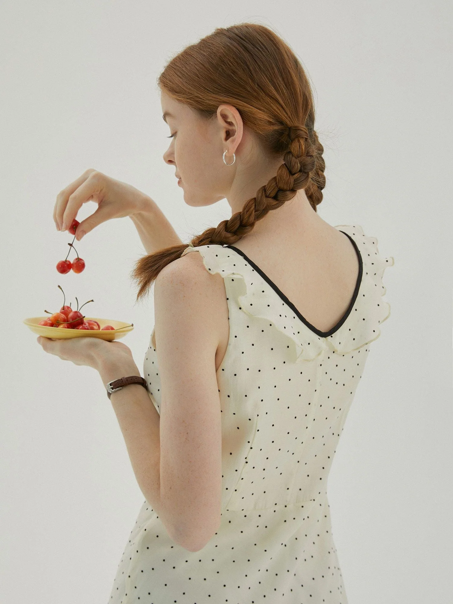 Polka Dot Ribbon Dress - Image 5