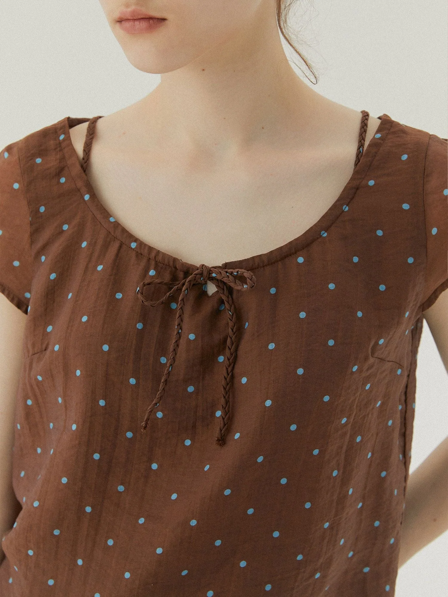 Polka Dot Tie Top - Image 3